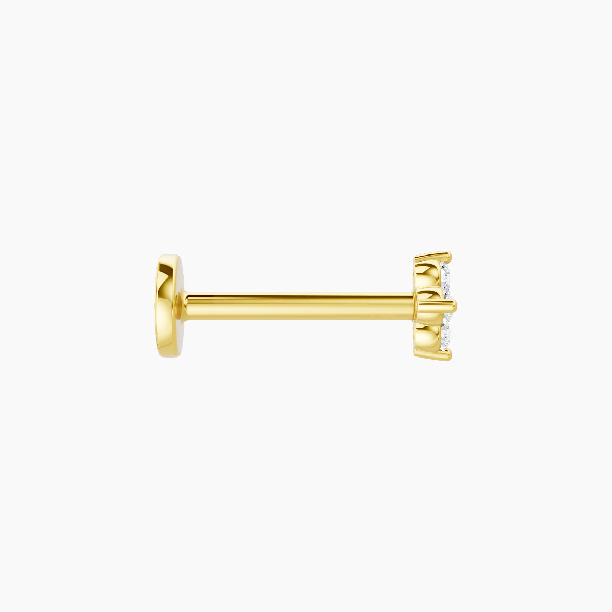 Eris | 18k Yellow Gold 4 mm 8 mm Flower Diamond Piercing