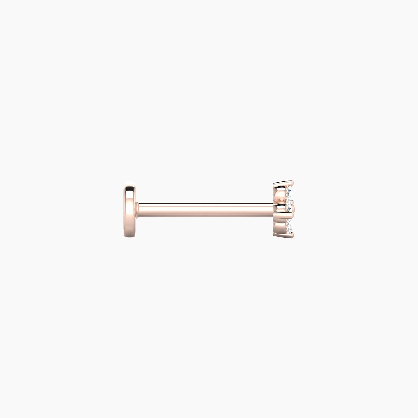 Eris | 18k Rose Gold 4 mm 8 mm Flower Diamond Piercing