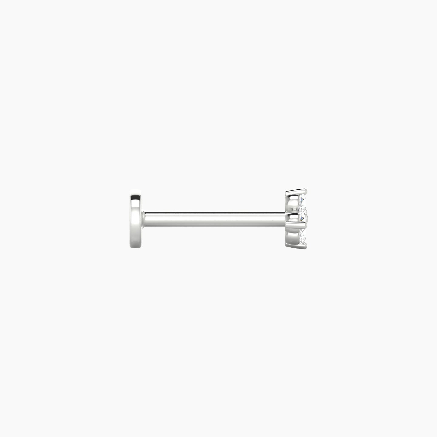 Eris | 18k White Gold 4 mm 8 mm Flower Diamond Piercing