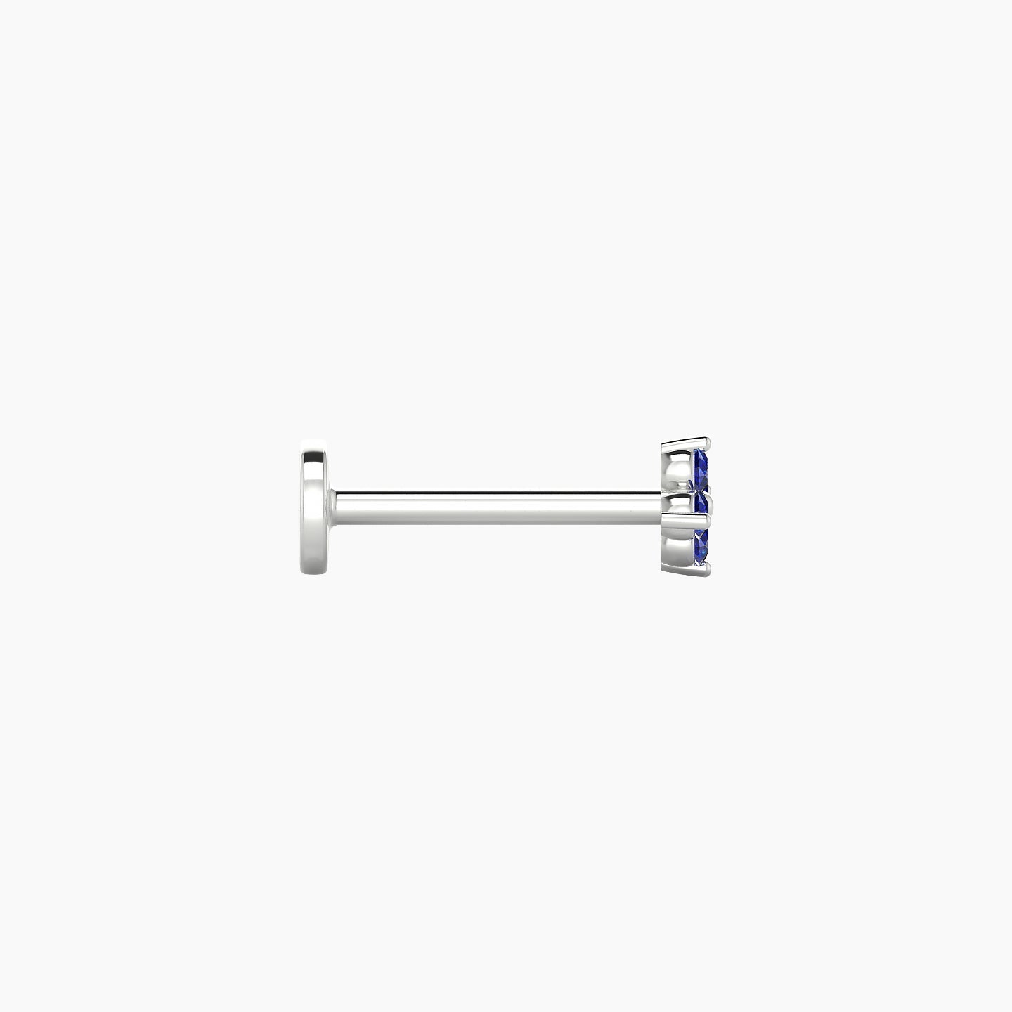 Eris | 18k White Gold 8 mm 4 mm Flower Sapphire Piercing