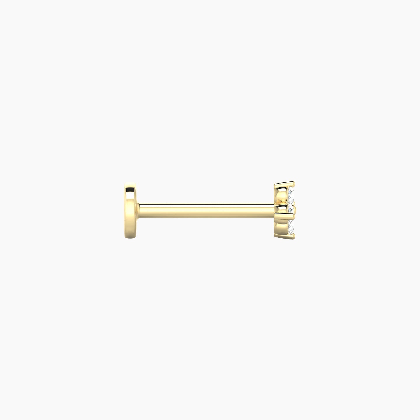 Eris | 18k Yellow Gold 4 mm 8 mm Flower Diamond Piercing