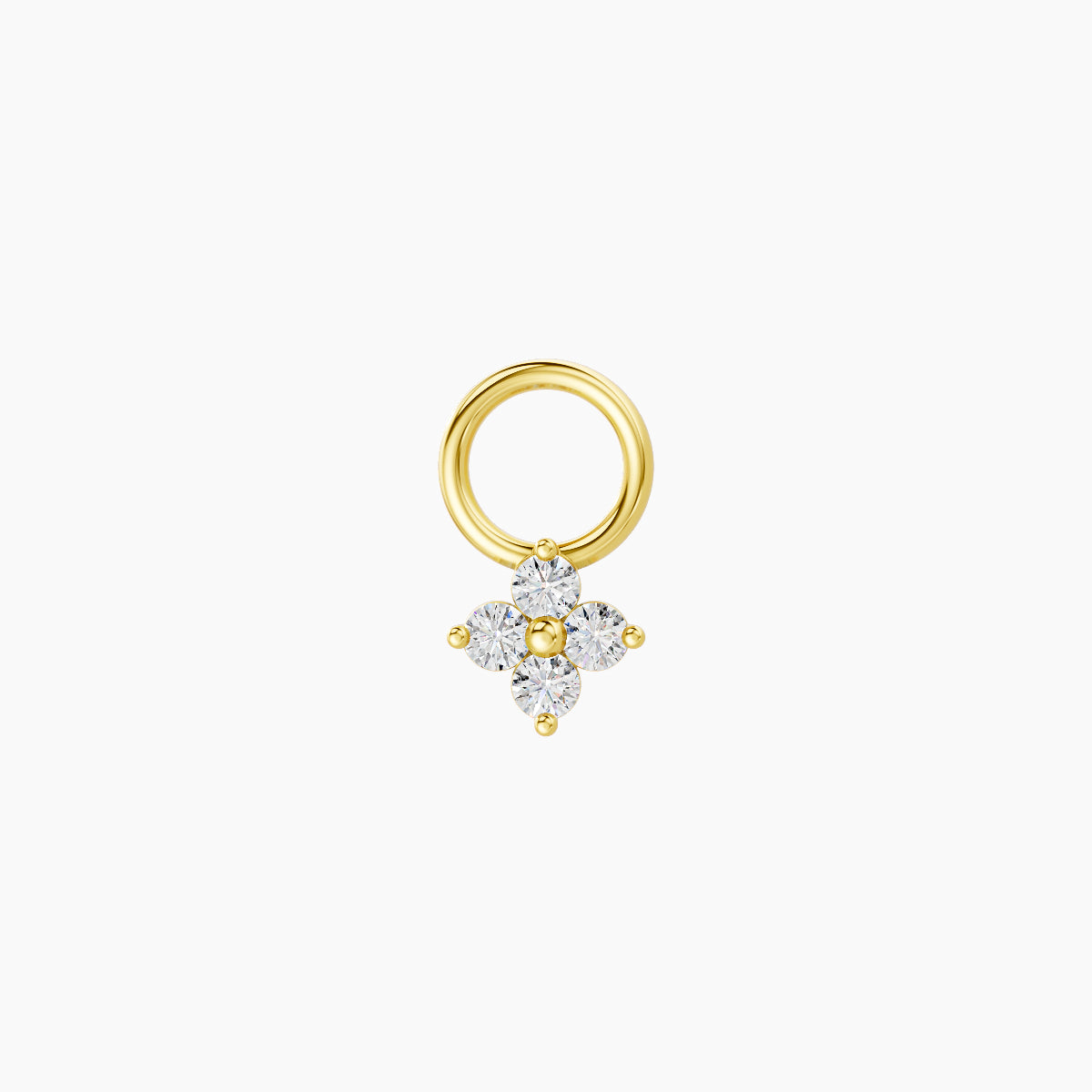 Eris | 18k Yellow Gold 4 mm Flower Diamond Charm