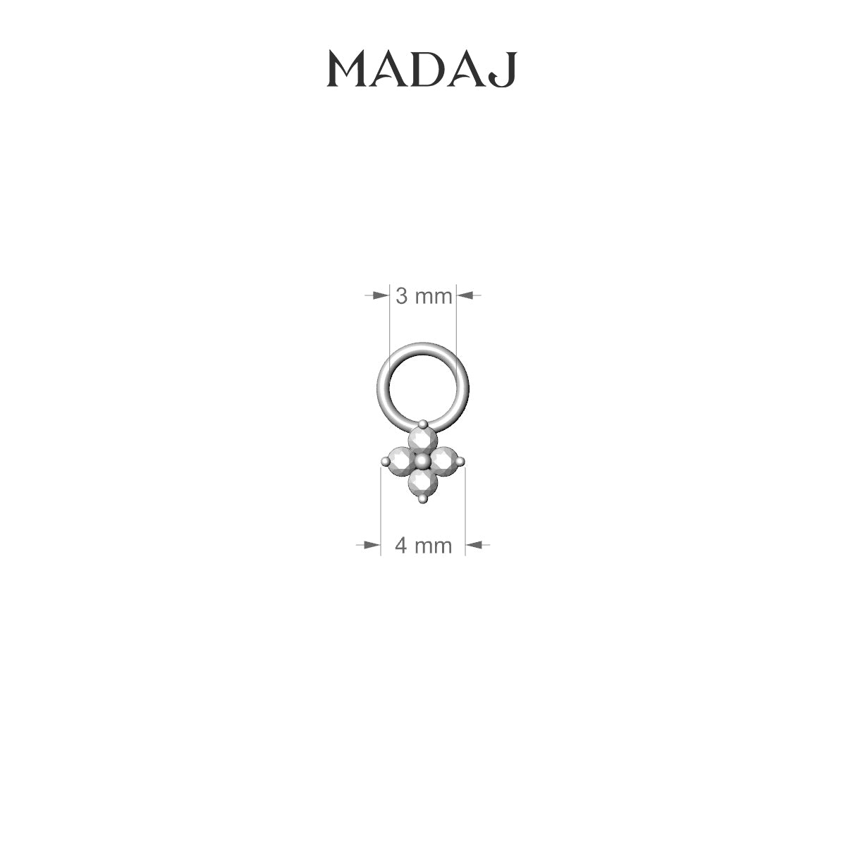 Eris | 18k Rose Gold 4 mm Flower Diamond Charm