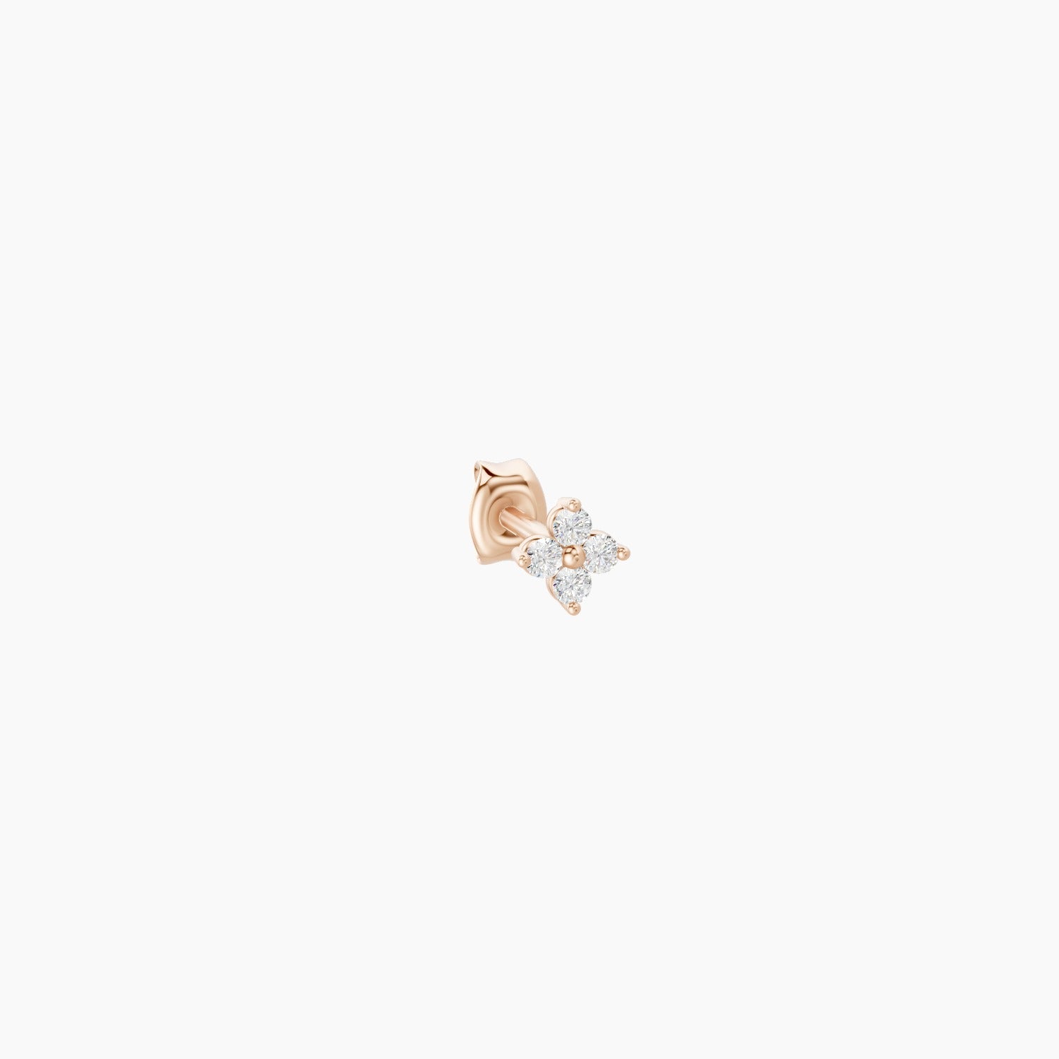 Eris | 18k Rose Gold 4 mm Flower Diamond Earring