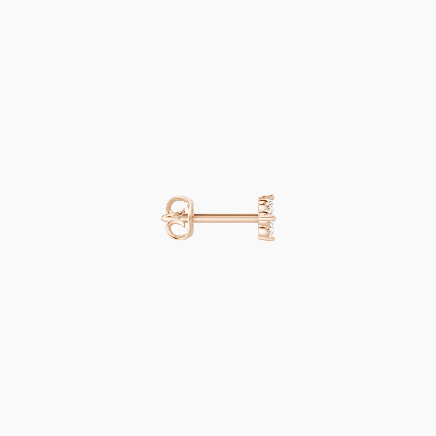 Eris | 18k Rose Gold 4 mm Flower Diamond Earring