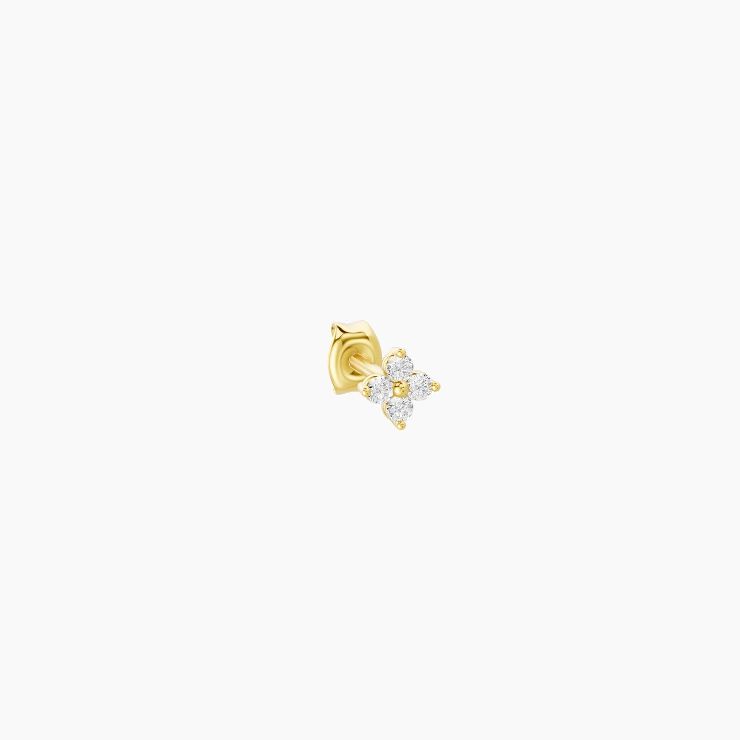 Eris | 18k Yellow Gold 4 mm Flower Diamond Earring