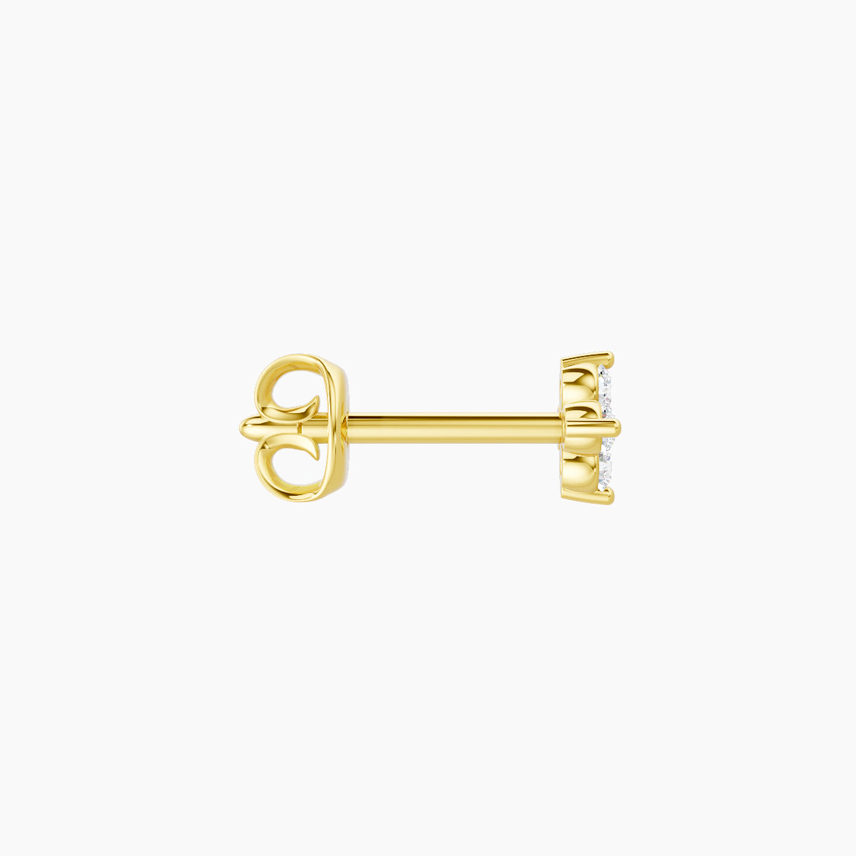 Eris | 18k Yellow Gold 4 mm Flower Diamond Earring