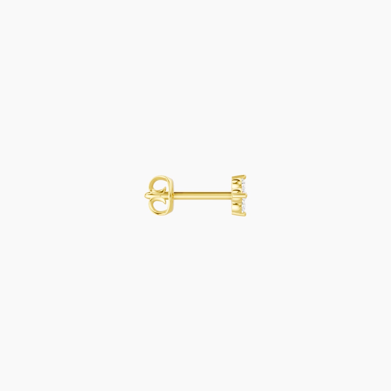 Eris | 18k Yellow Gold 4 mm Flower Diamond Earring