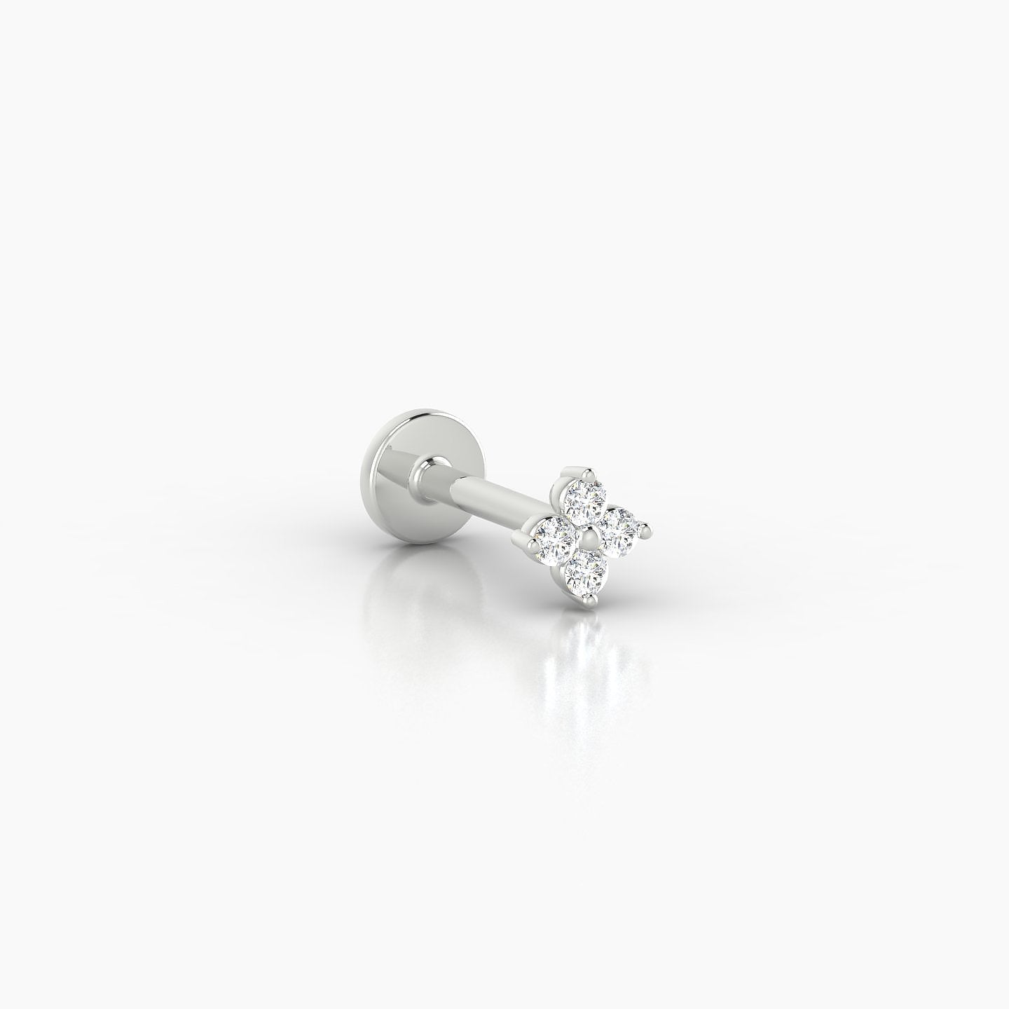 Eris | 18k White Gold 4 mm Flower Diamond Nostril Piercing