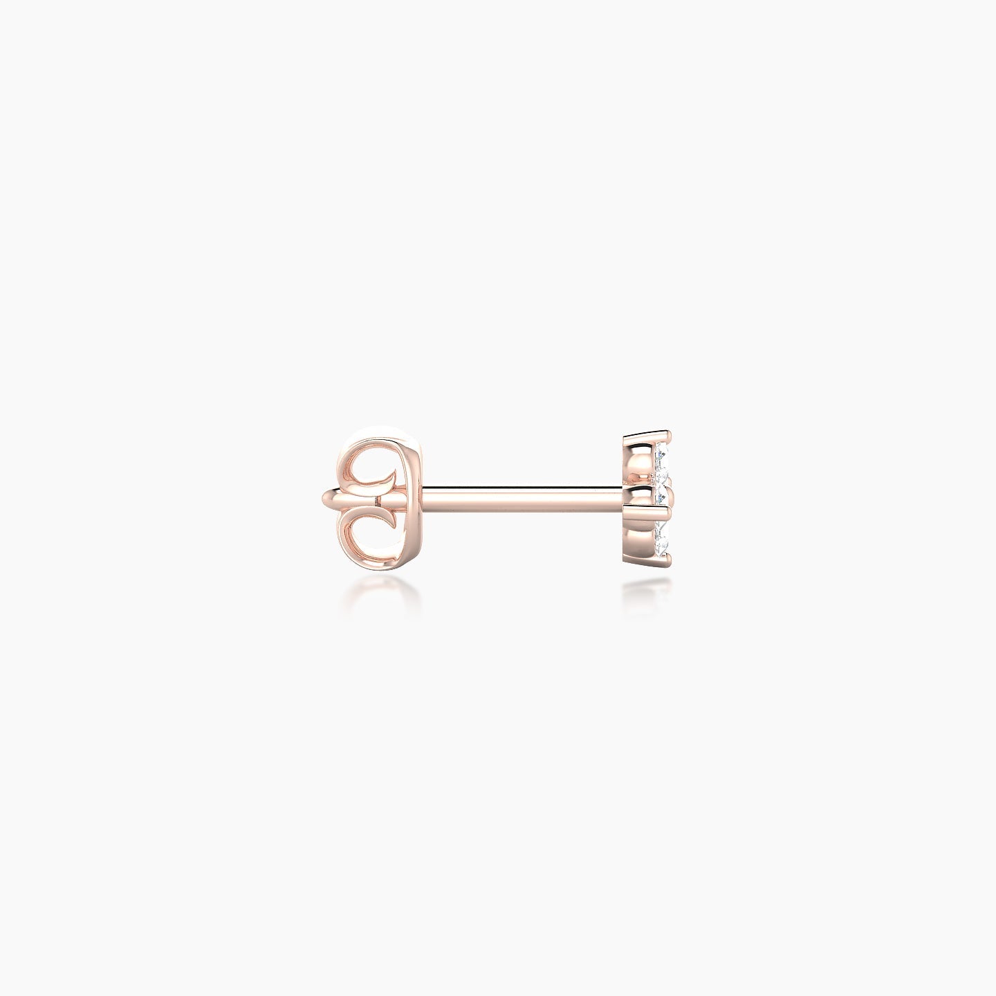 Eris | 18k Rose Gold 4 mm Flower Diamond Earring