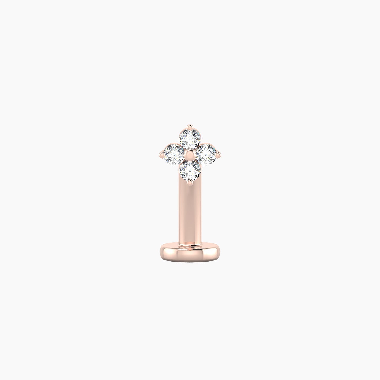 Eris | 18k Rose Gold 4.5 mm 10 mm Flower Diamond Floating Navel Piercing