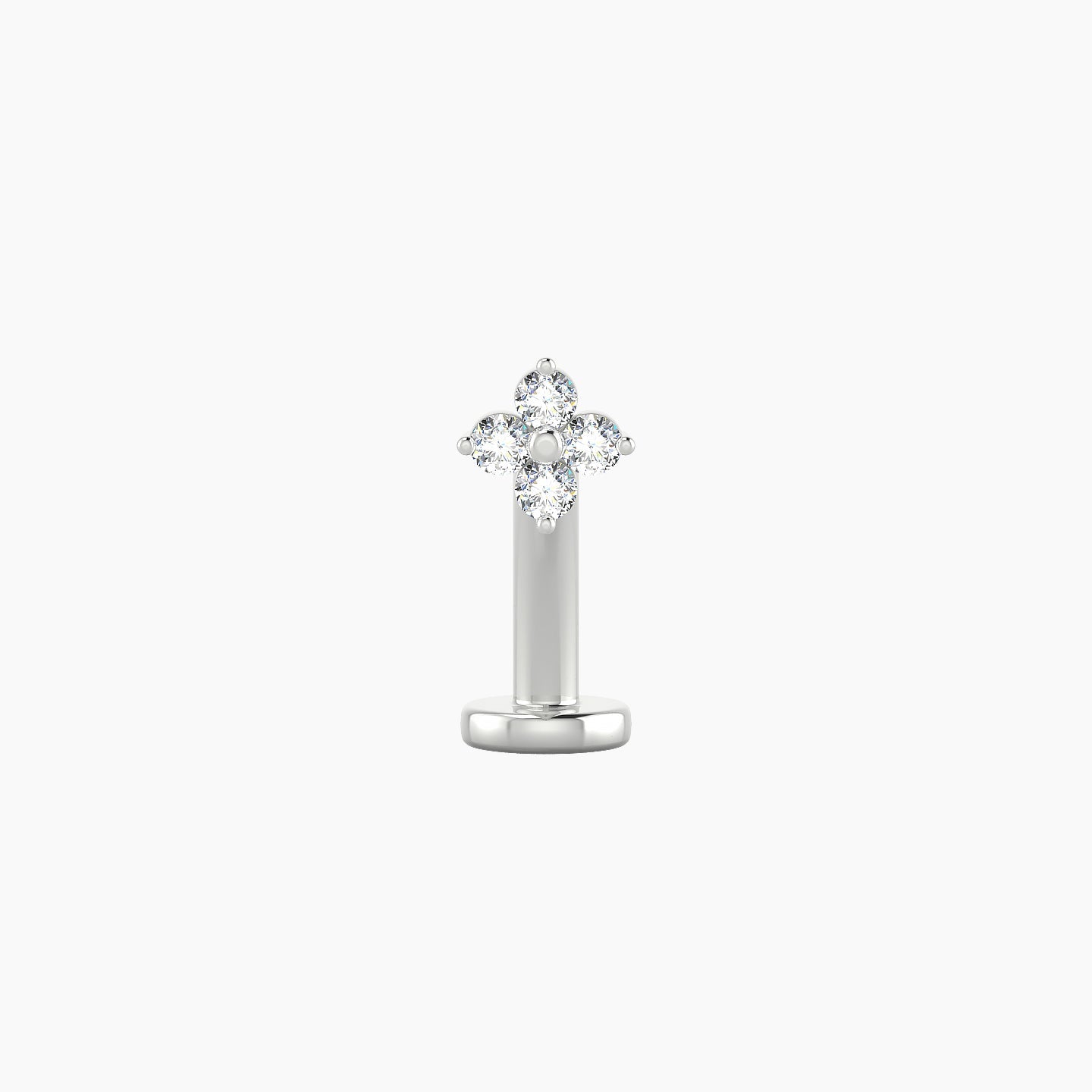 Eris | 18k White Gold 4.5 mm 10 mm Flower Diamond Floating Navel Piercing