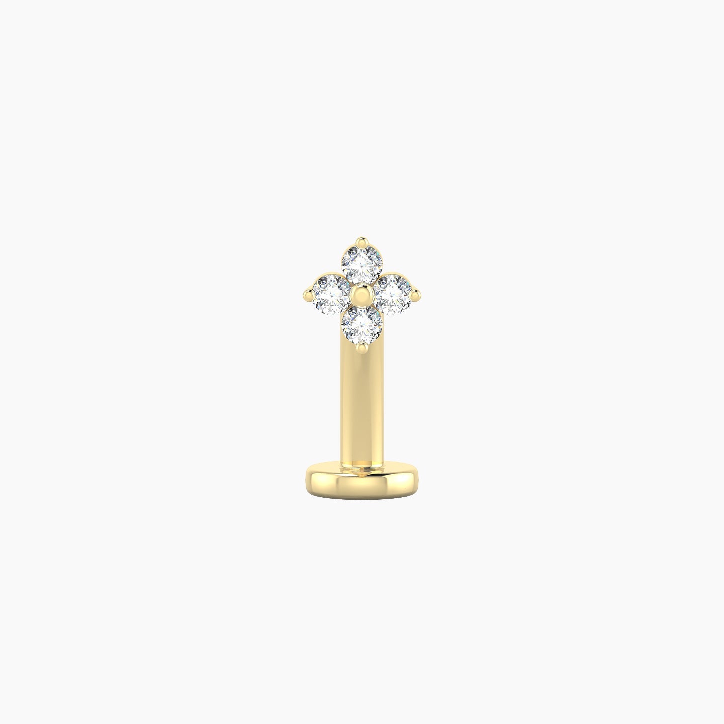 Eris | 18k Yellow Gold 4.5 mm 10 mm Flower Diamond Floating Navel Piercing