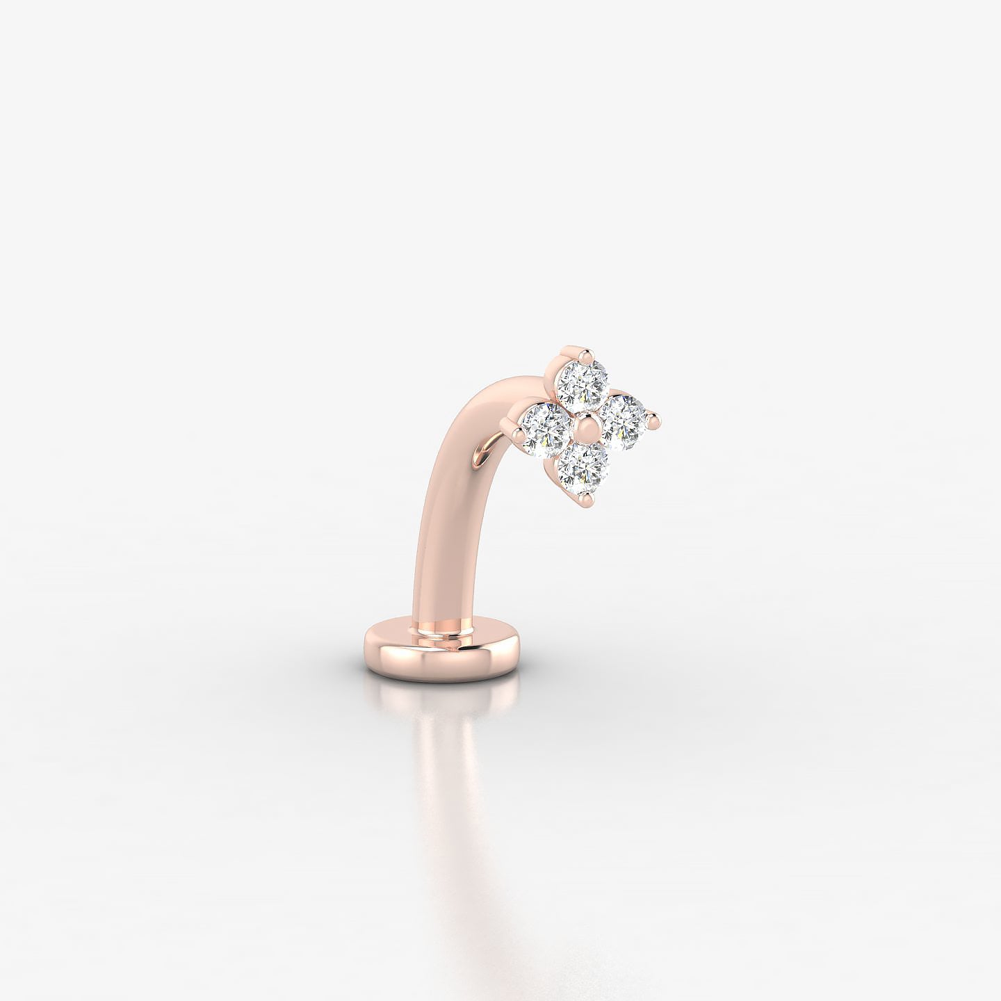 Eris | 18k Rose Gold 4.5 mm 10 mm Flower Diamond Floating Navel Piercing