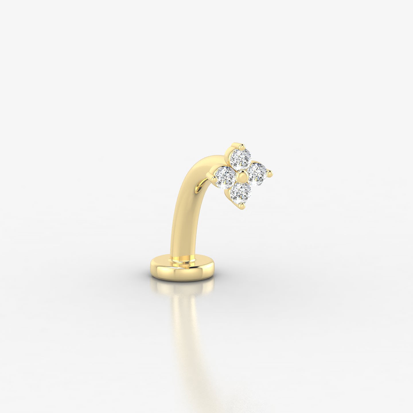 Eris | 18k Yellow Gold 4.5 mm 10 mm Flower Diamond Floating Navel Piercing