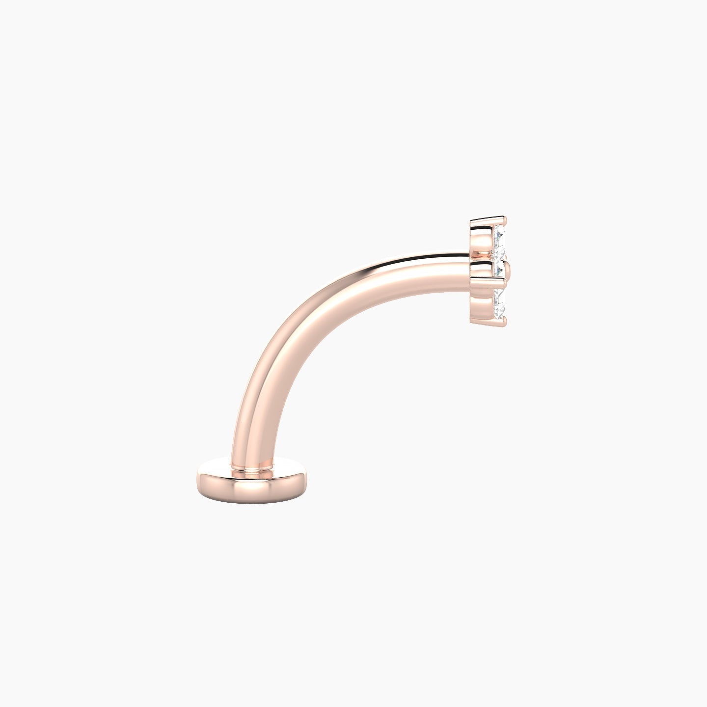 Eris | 18k Rose Gold 4.5 mm 10 mm Flower Diamond Floating Navel Piercing