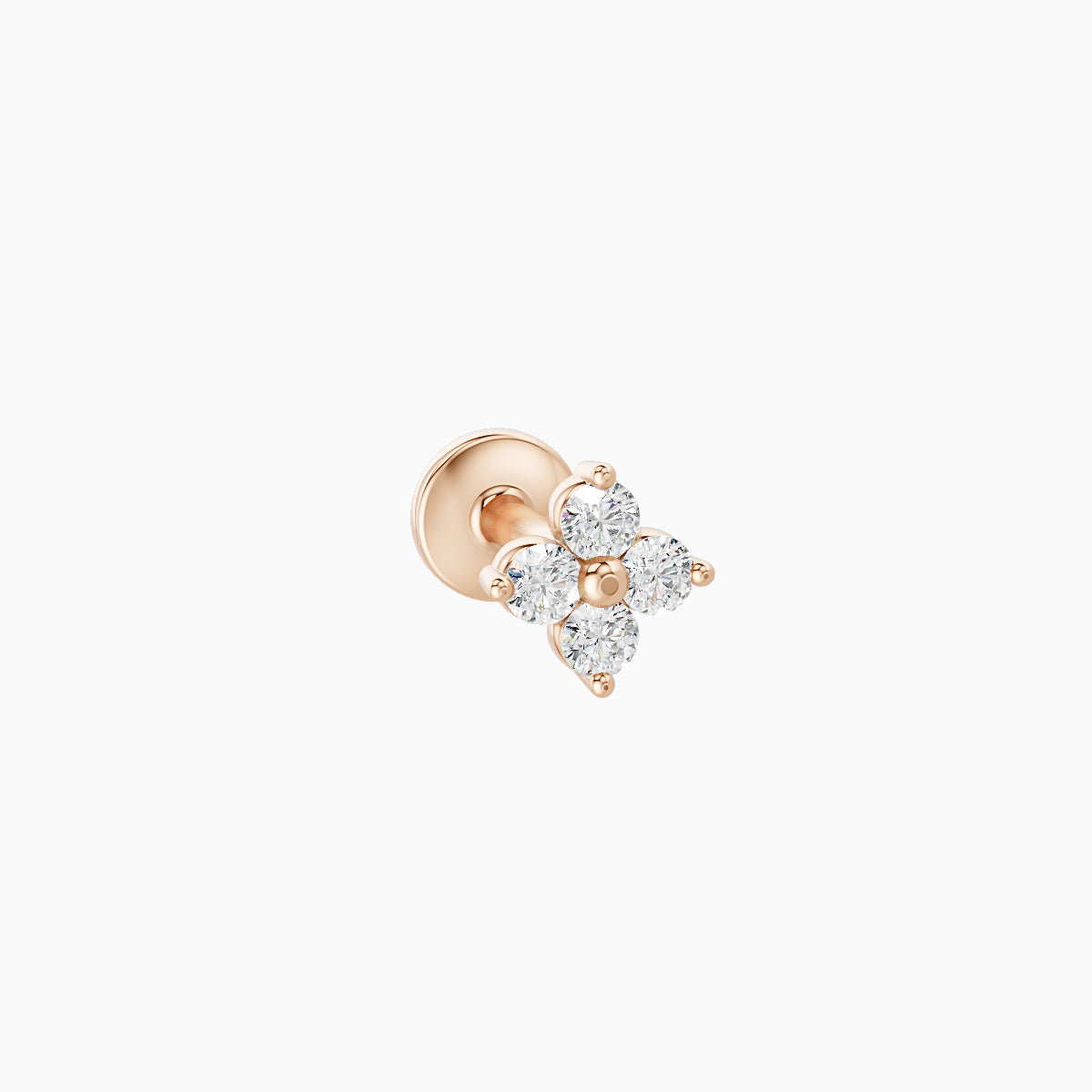 Eris | 18k Rose Gold 4.5 mm 5 mm Flower Diamond Nose Piercing