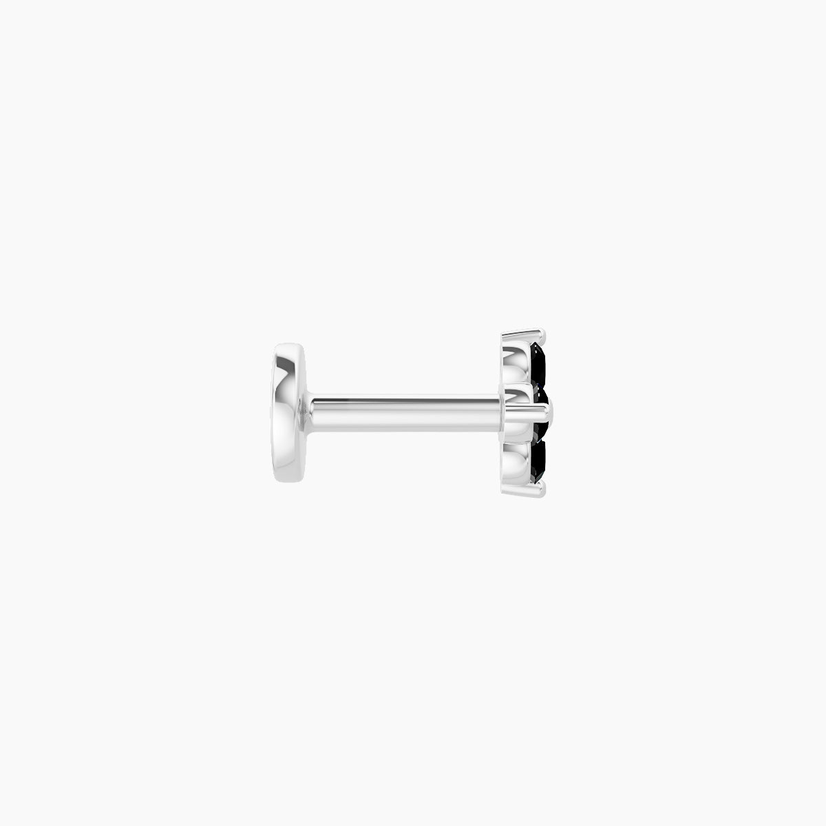 Eris | 18k White Gold 5 mm 4.5 mm Flower Black Diamond Nose Piercing