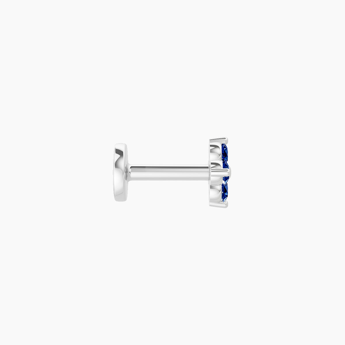 Eris | 18k White Gold 5 mm 4.5 mm Flower Sapphire Nose Piercing