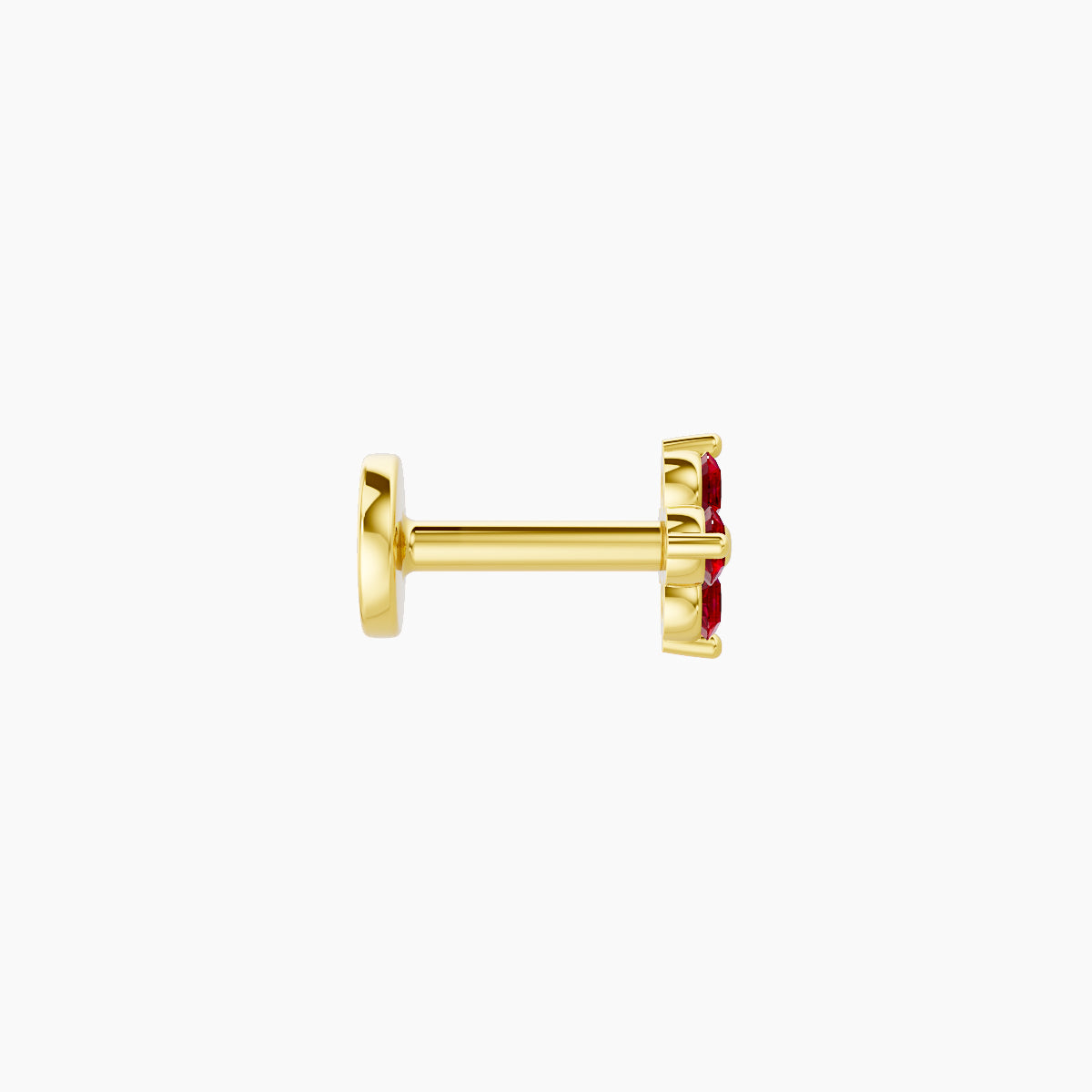 Eris | 18k Yellow Gold 5 mm 4.5 mm Flower Ruby Nose Piercing