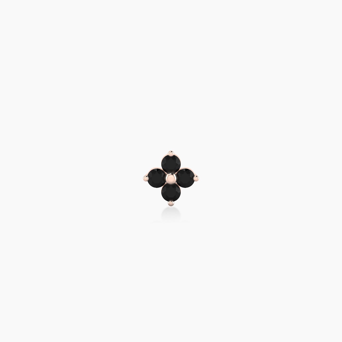 Eris | 18k Rose Gold 5 mm 4.5 mm Flower Black Diamond Nostril Piercing