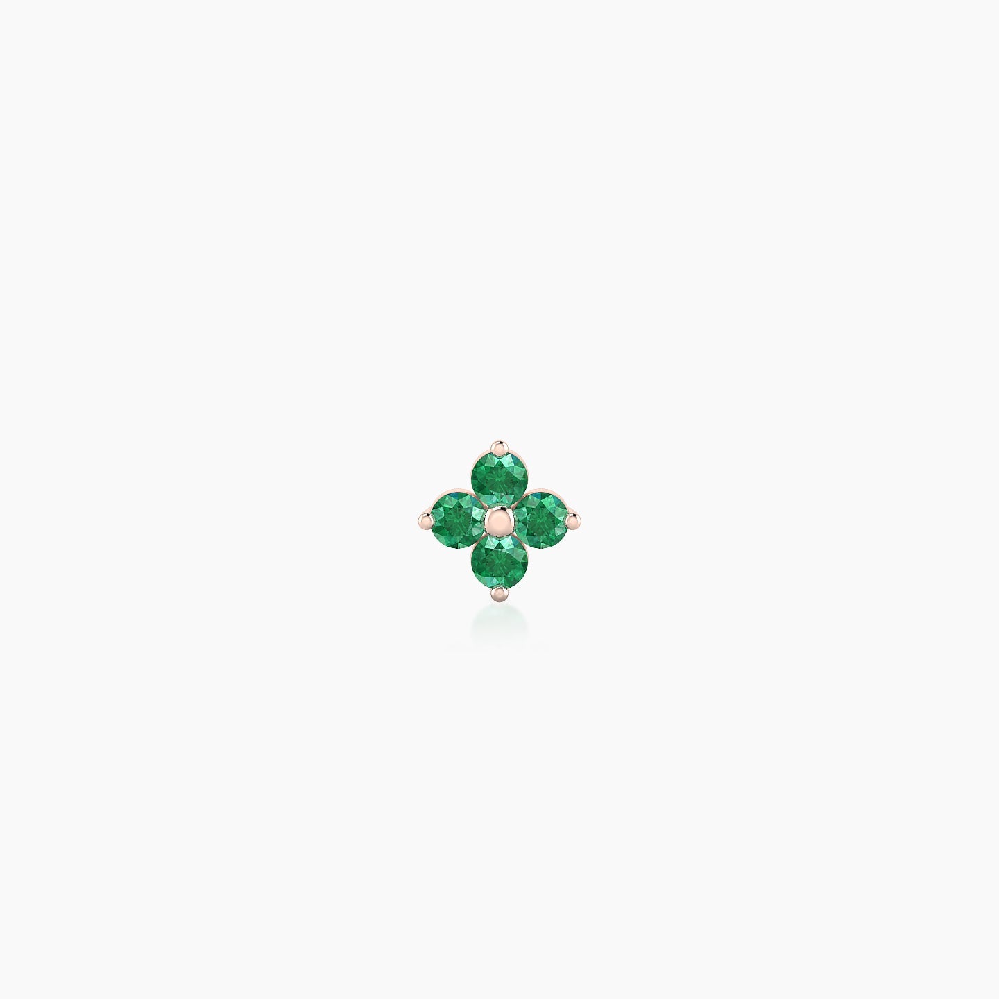 Eris | 18k Rose Gold 5 mm 4.5 mm Flower Emerald Nostril Piercing