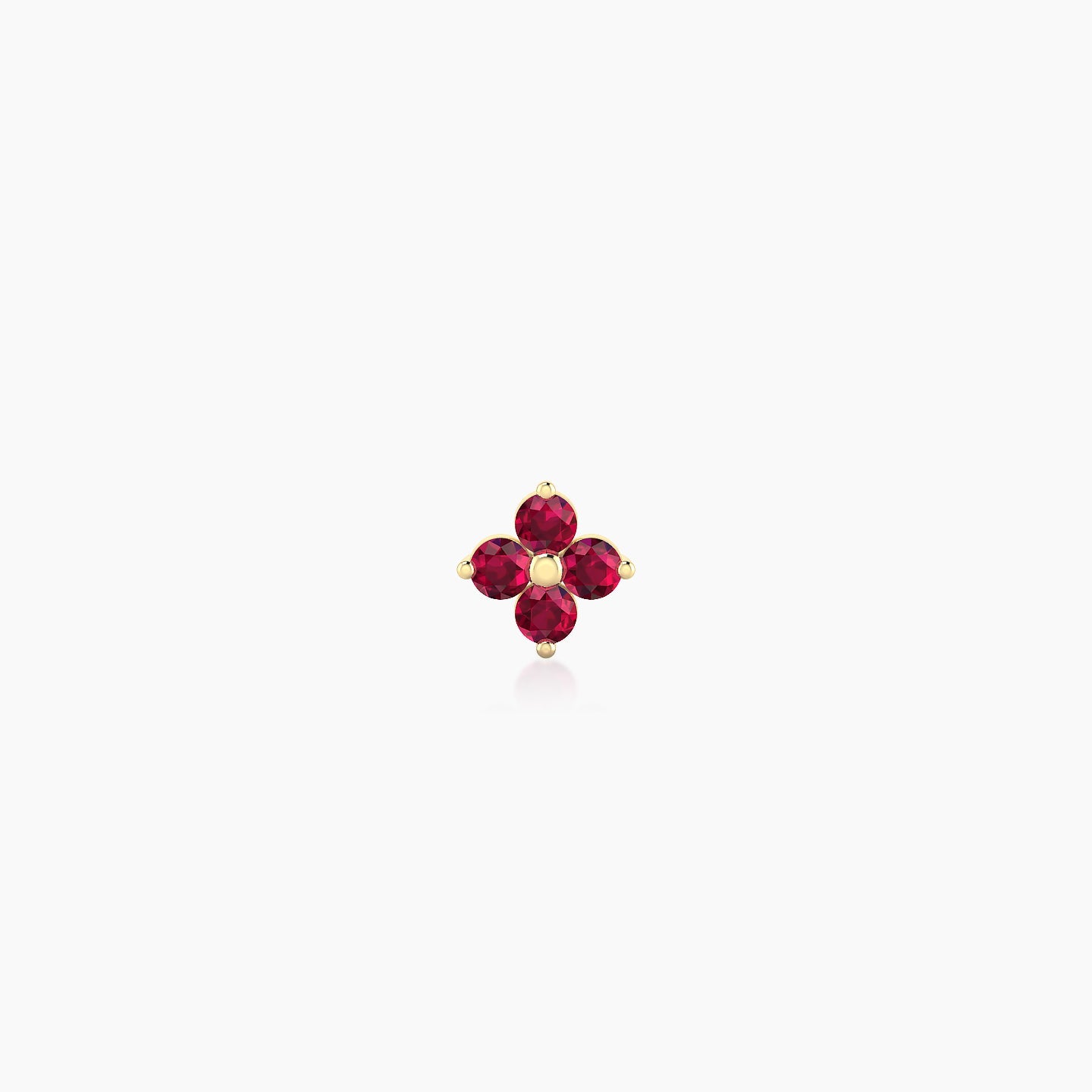 Eris | 18k Yellow Gold 5 mm 4.5 mm Flower Ruby Nostril Piercing