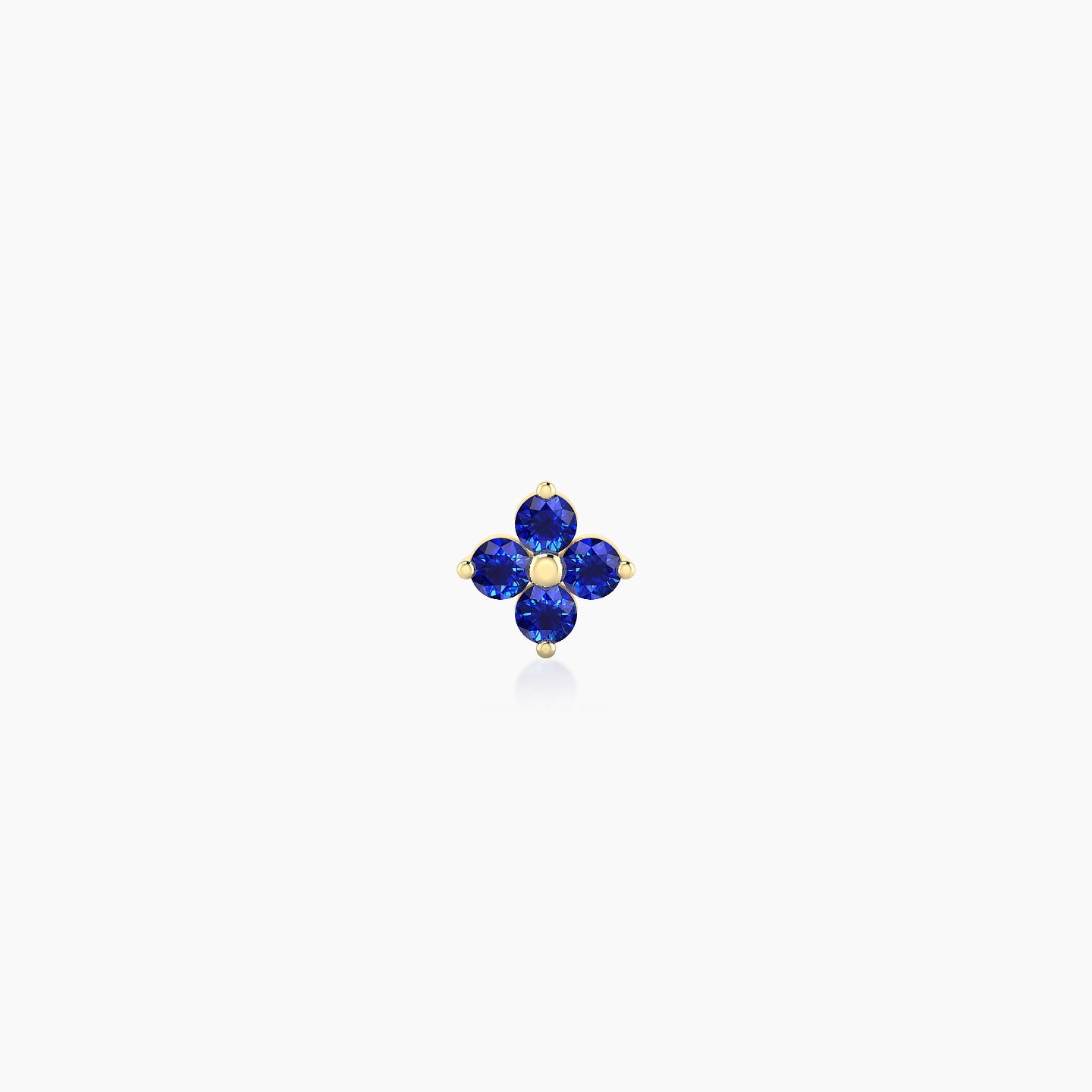 Eris | 18k Yellow Gold 5 mm 4.5 mm Flower Sapphire Nostril Piercing