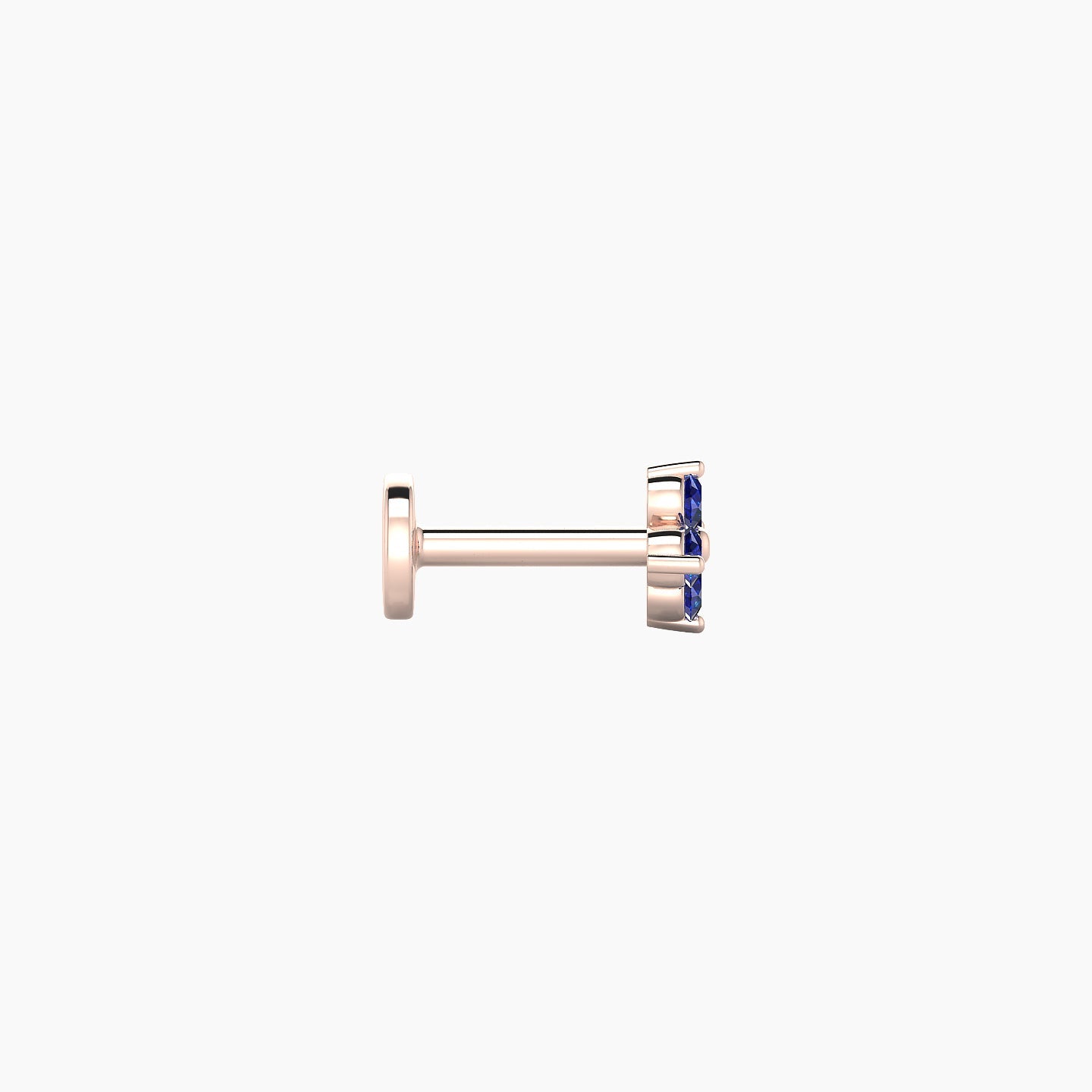 Eris | 18k Rose Gold 5 mm 4.5 mm Flower Sapphire Nostril Piercing