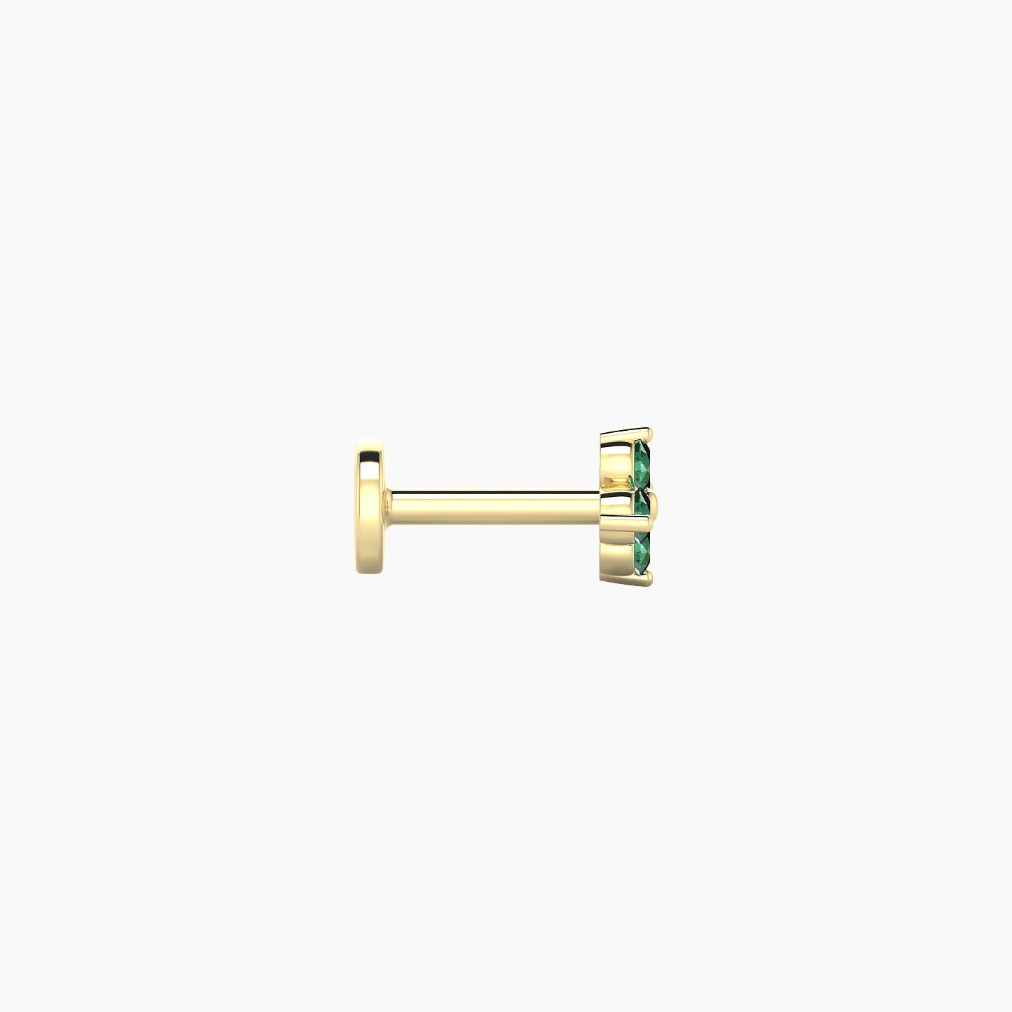 Eris | 18k Yellow Gold 5 mm 4.5 mm Flower Emerald Nostril Piercing