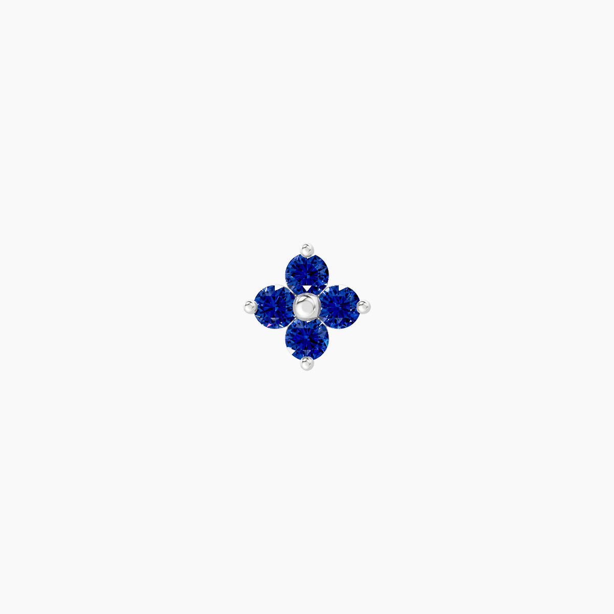 Eris | 18k White Gold 5 mm 4.5 mm Flower Sapphire Piercing