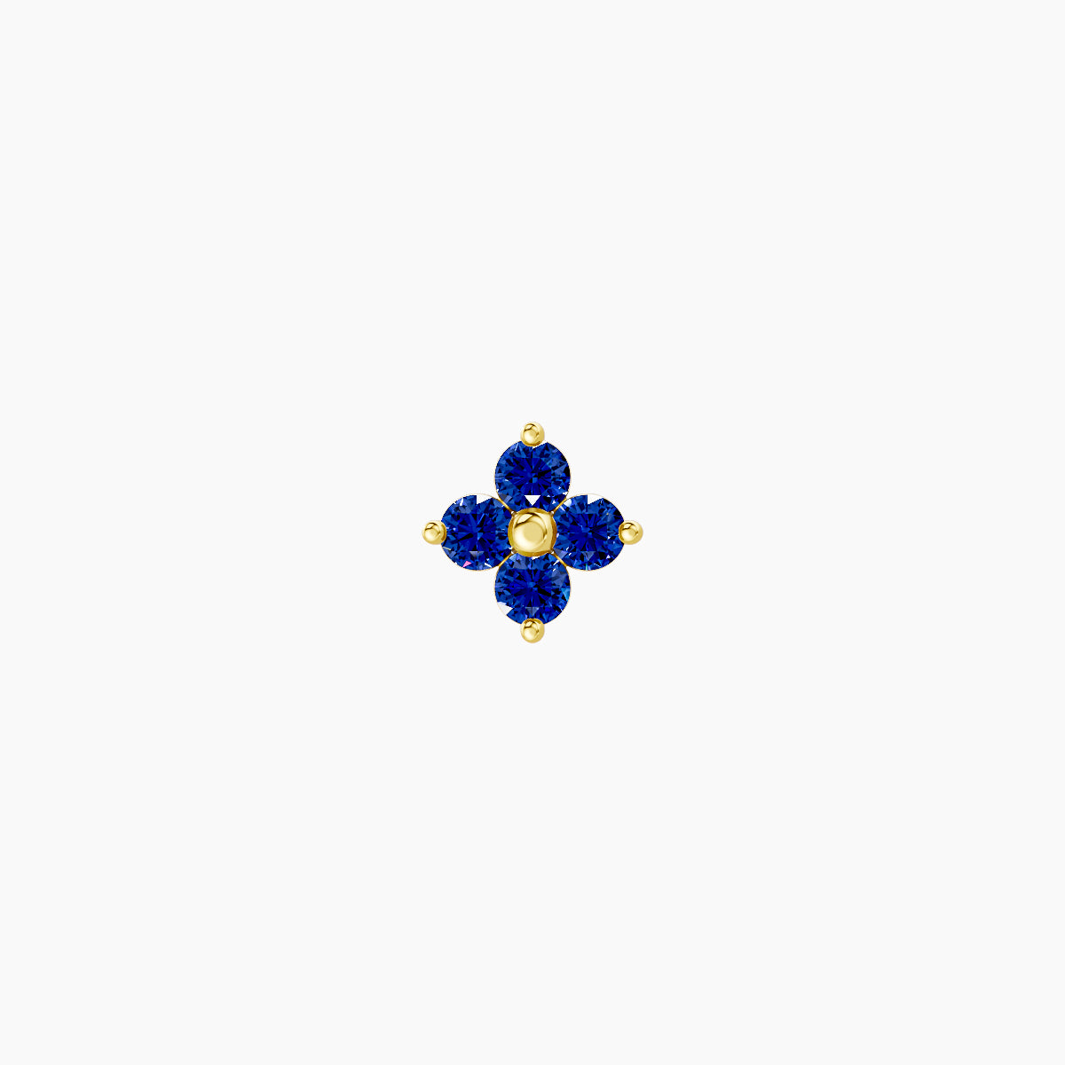 Eris | 18k Yellow Gold 5 mm 4.5 mm Flower Sapphire Piercing