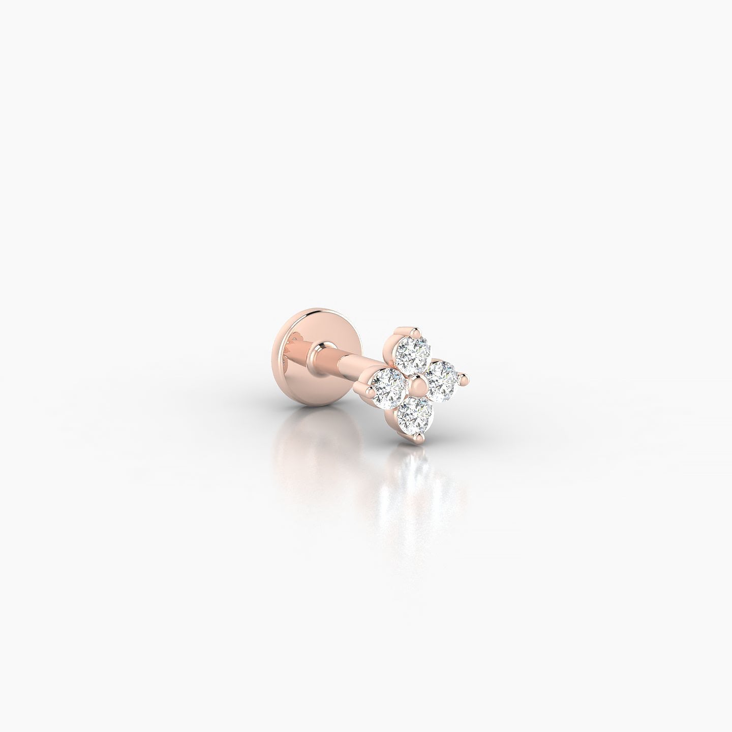 Eris | 18k Rose Gold 4.5 mm 5 mm Flower Diamond Piercing