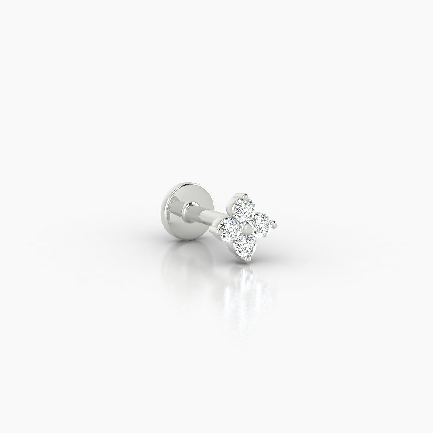 Eris | 18k White Gold 4.5 mm 5 mm Flower Diamond Piercing