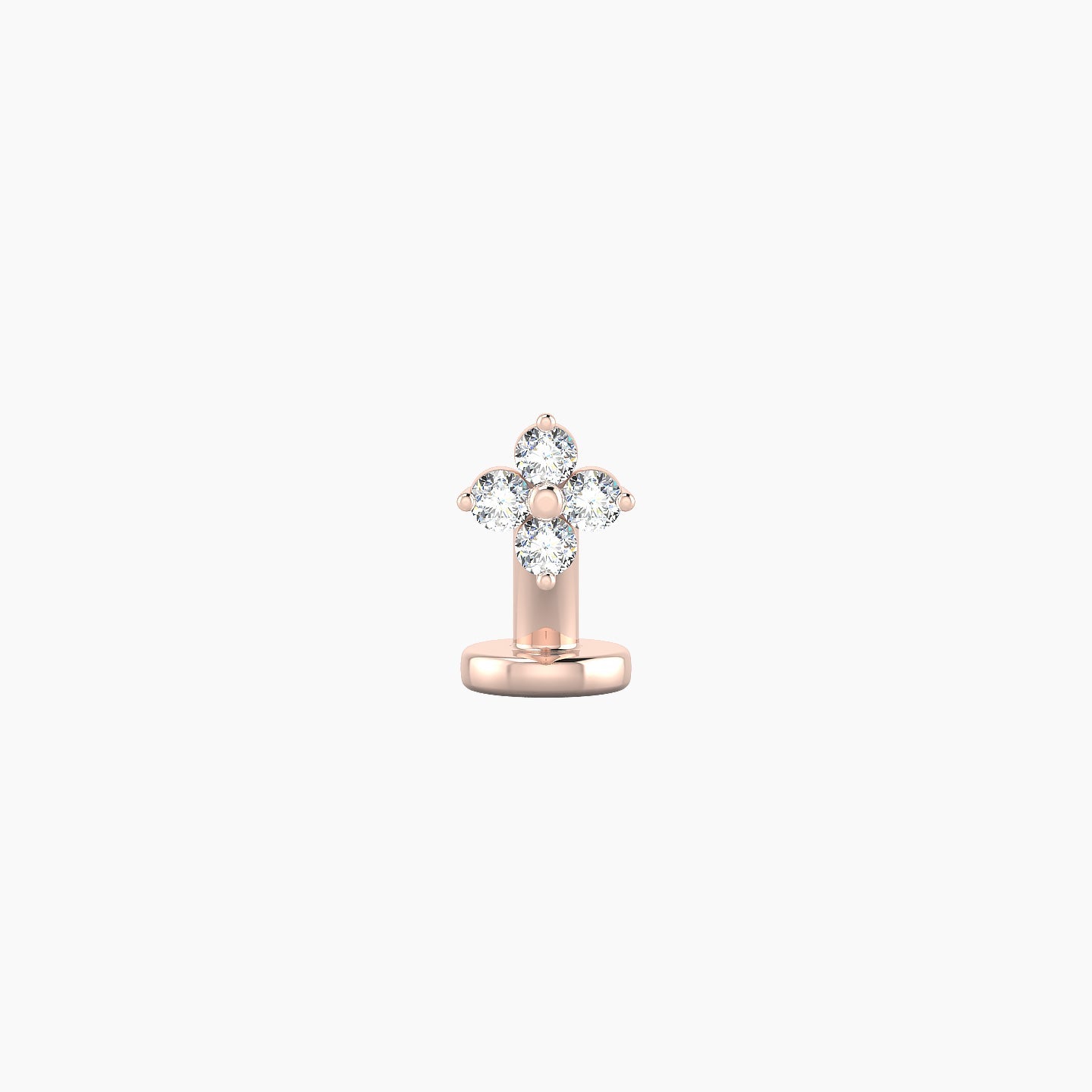 Eris | 18k Rose Gold 4.5 mm 6 mm Flower Diamond Floating Navel Piercing