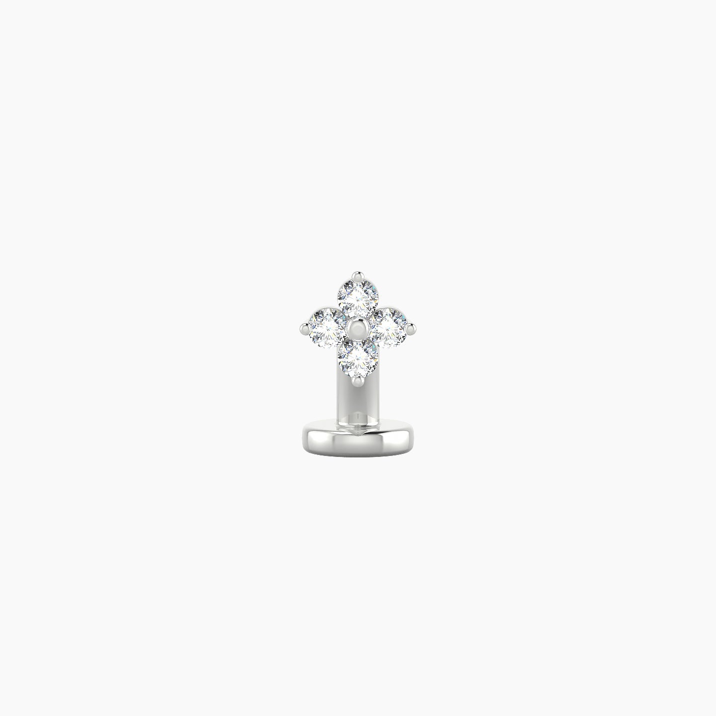 Eris | 18k White Gold 4.5 mm 6 mm Flower Diamond Floating Navel Piercing