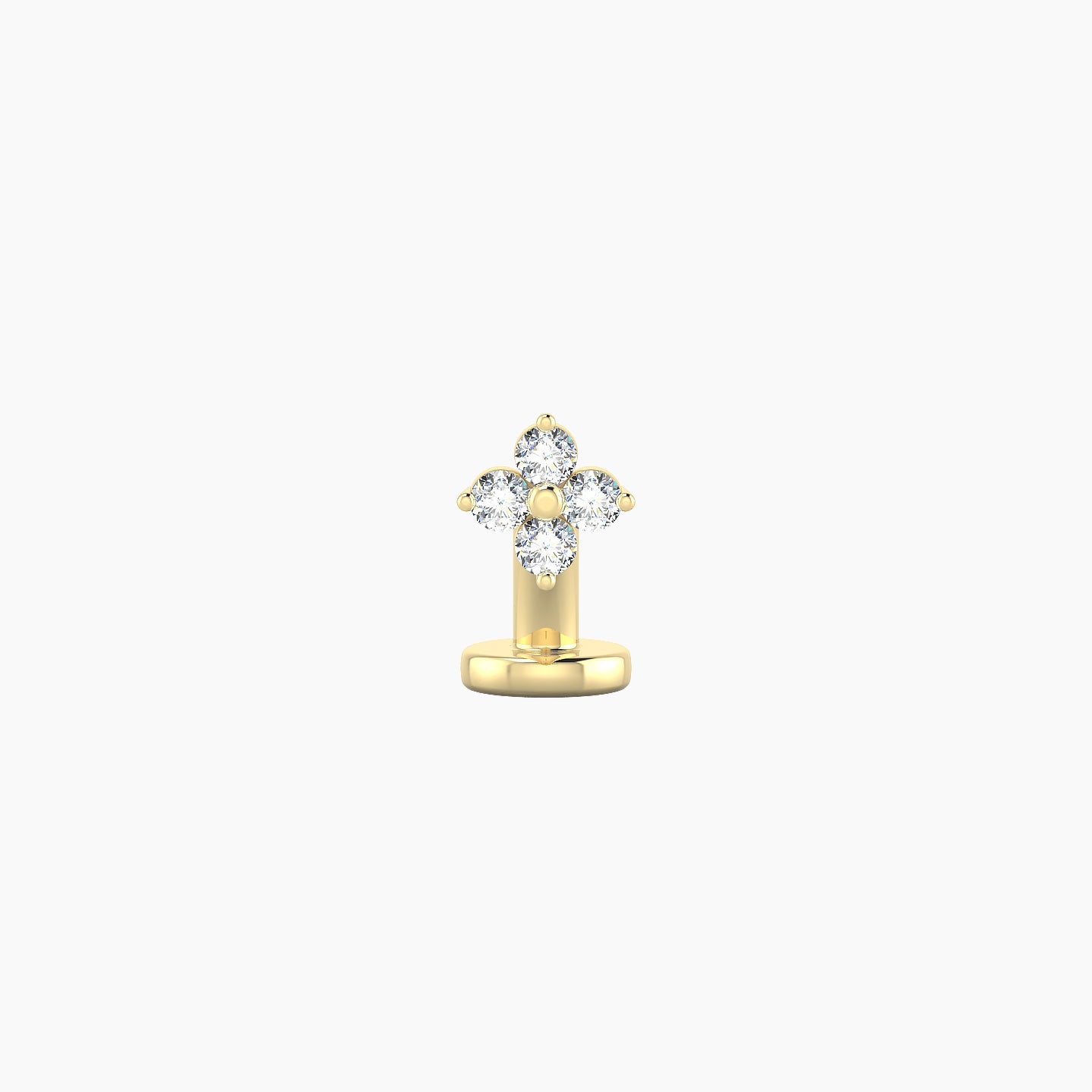 Eris | 18k Yellow Gold 4.5 mm 6 mm Flower Diamond Floating Navel Piercing