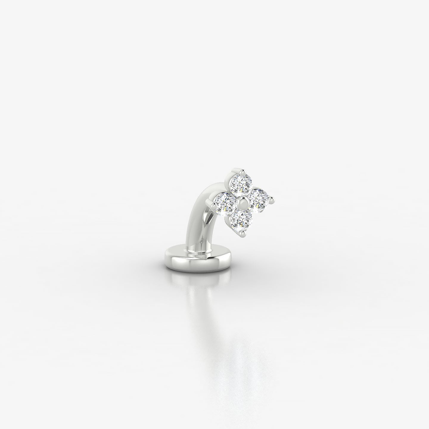 Eris | 18k White Gold 4.5 mm 6 mm Flower Diamond Floating Navel Piercing