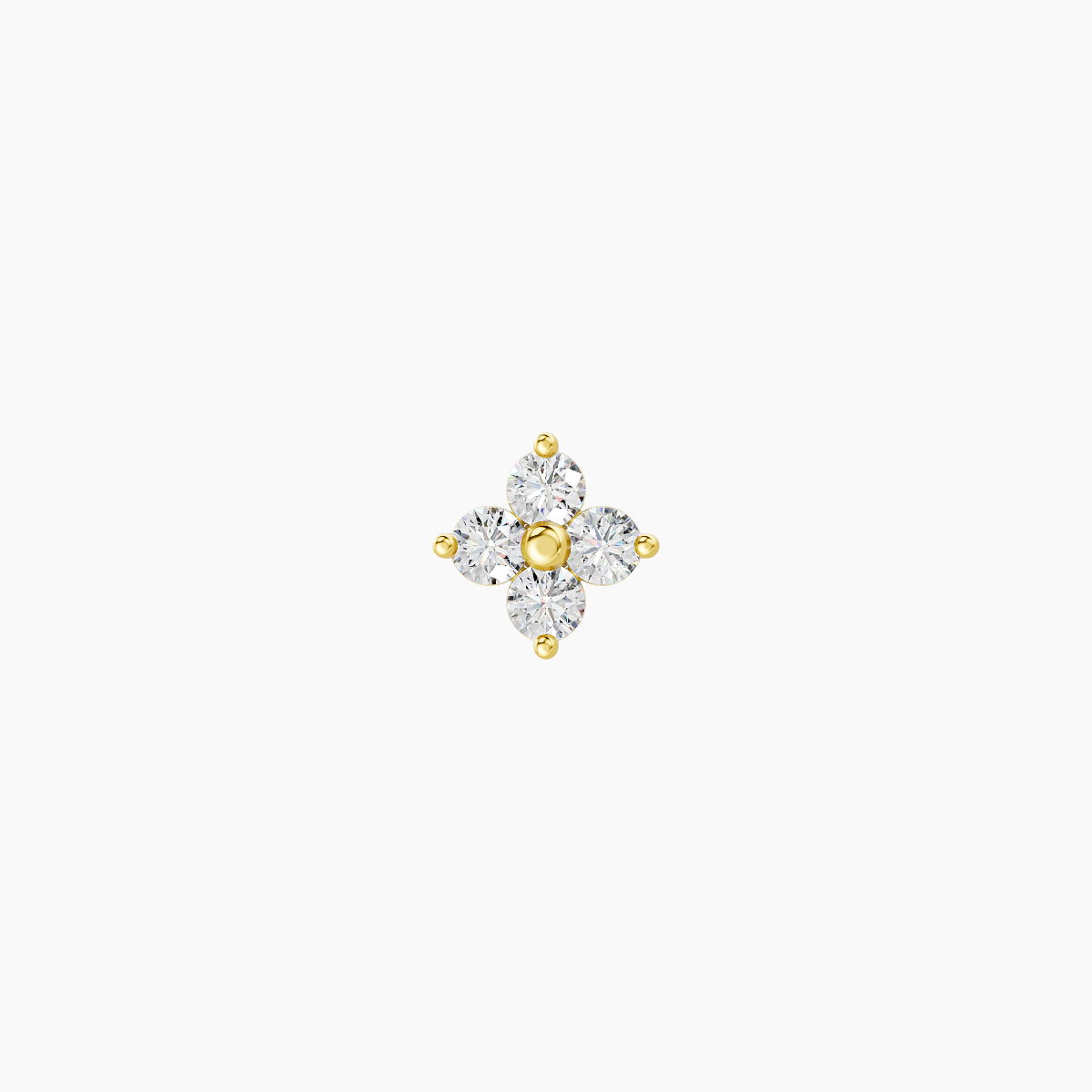 Eris | 18k Yellow Gold 4.5 mm 6.5 mm Flower Diamond Nose Piercing