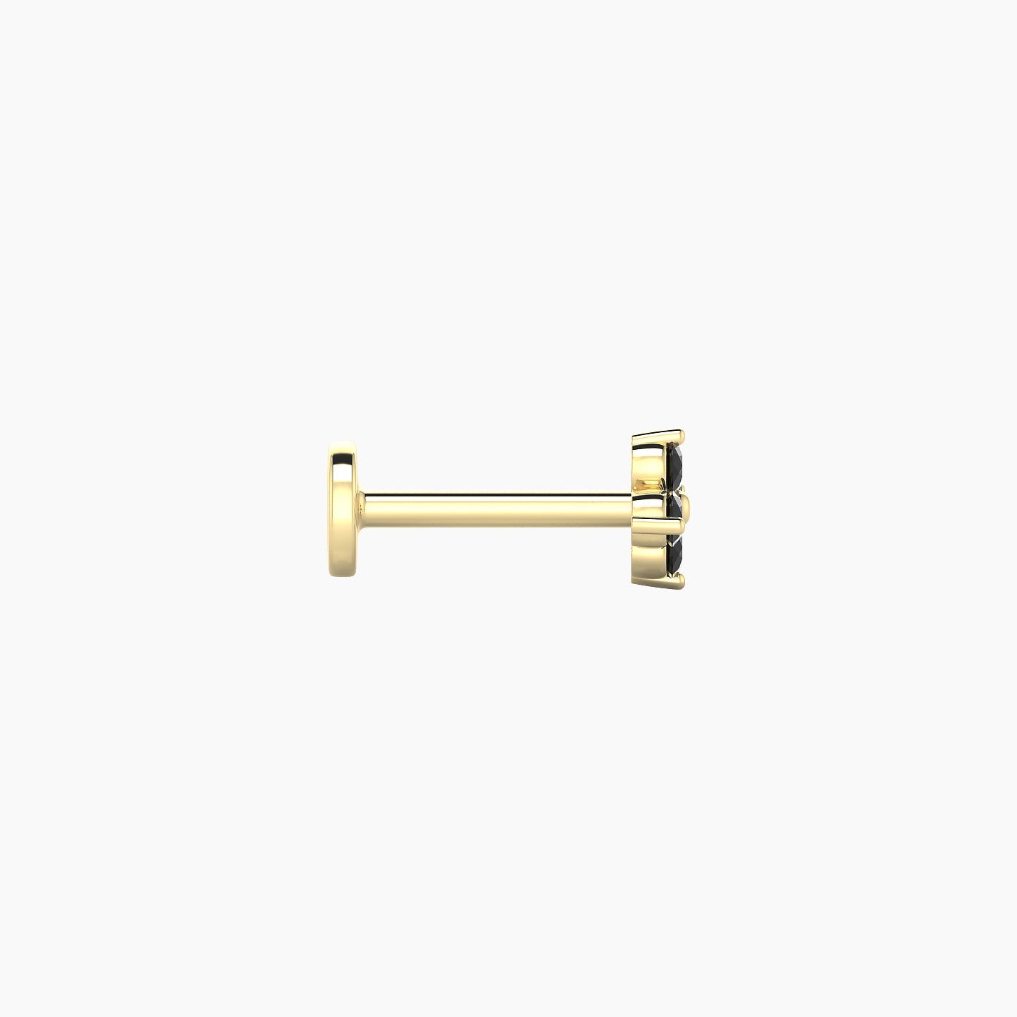 Eris | 18k Yellow Gold 6.5 mm 4.5 mm Flower Black Diamond Nostril Piercing