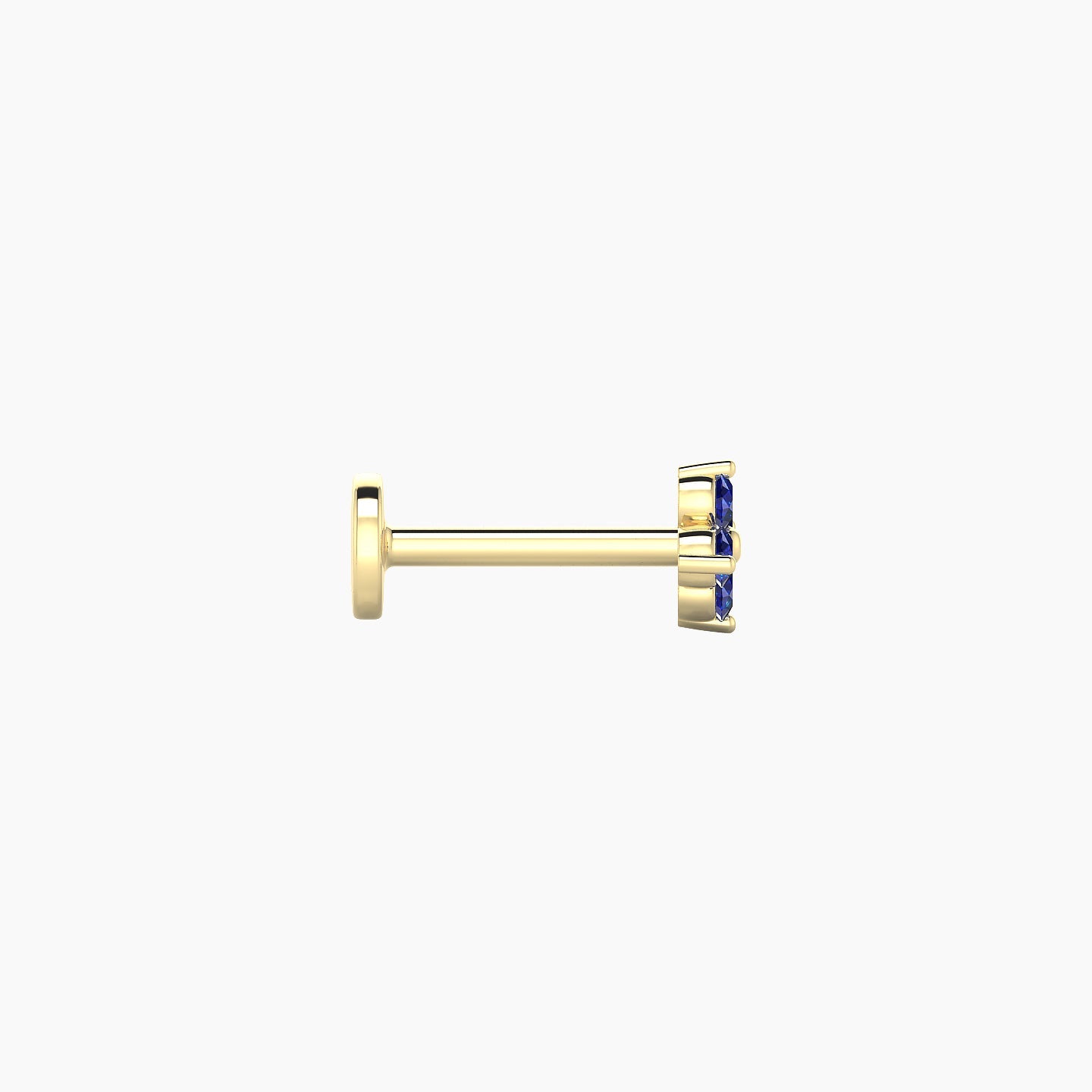 Eris | 18k Yellow Gold 6.5 mm 4.5 mm Flower Sapphire Nostril Piercing