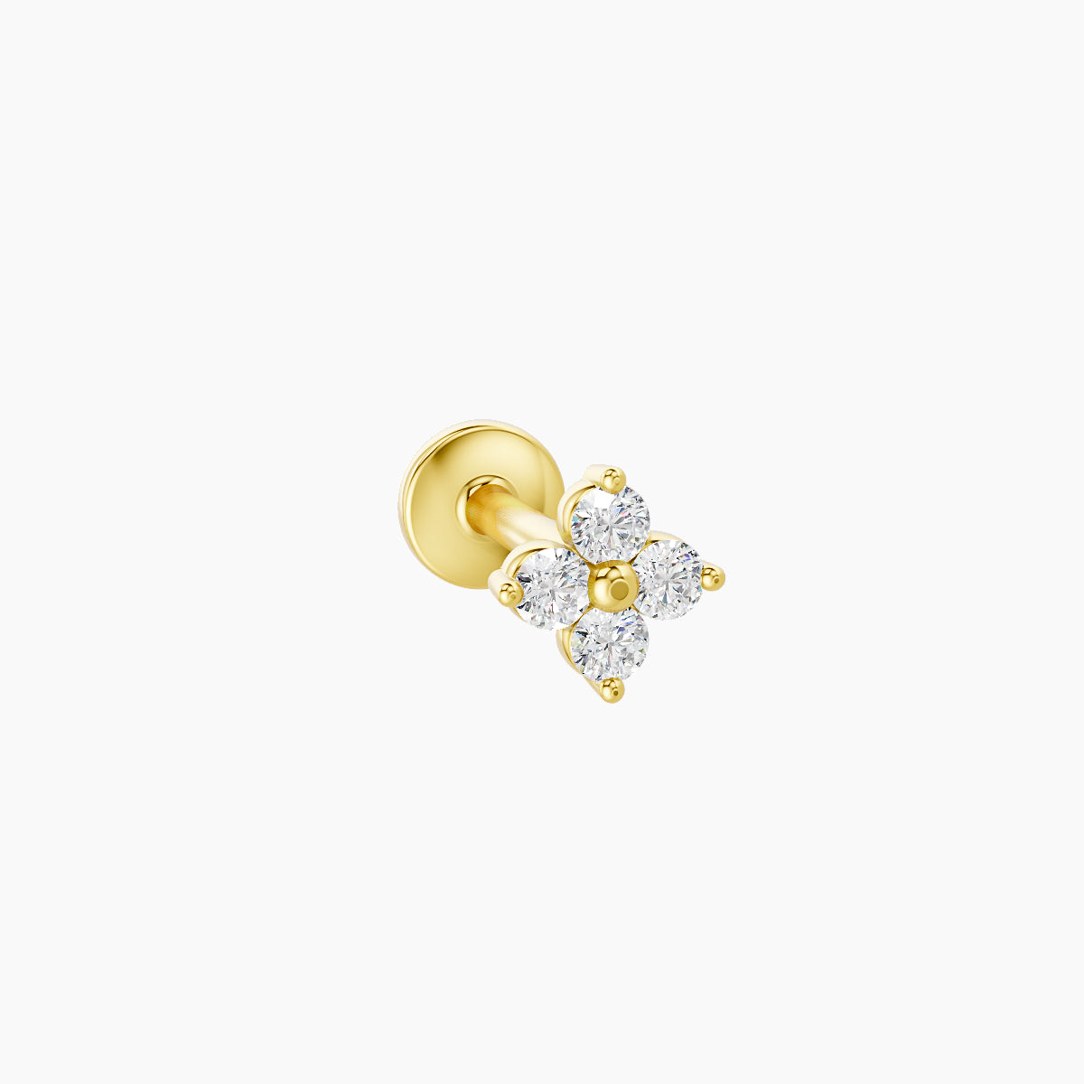 Eris | 18k Yellow Gold 4.5 mm 6.5 mm Flower Diamond Piercing
