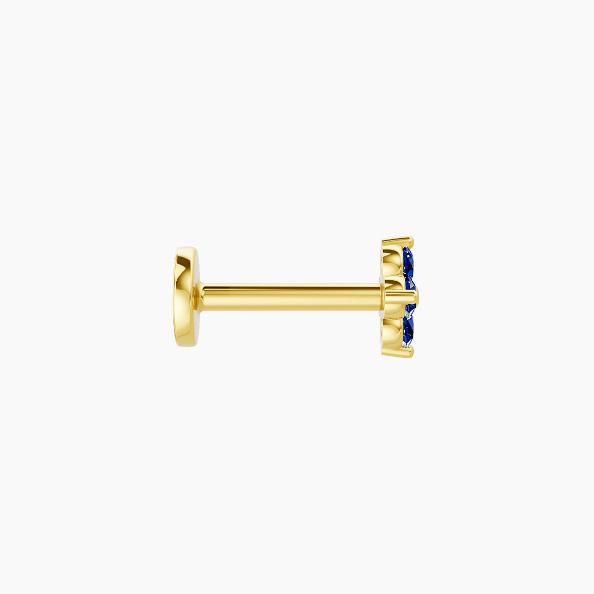 Eris | 18k Yellow Gold 6.5 mm 4.5 mm Flower Sapphire Piercing