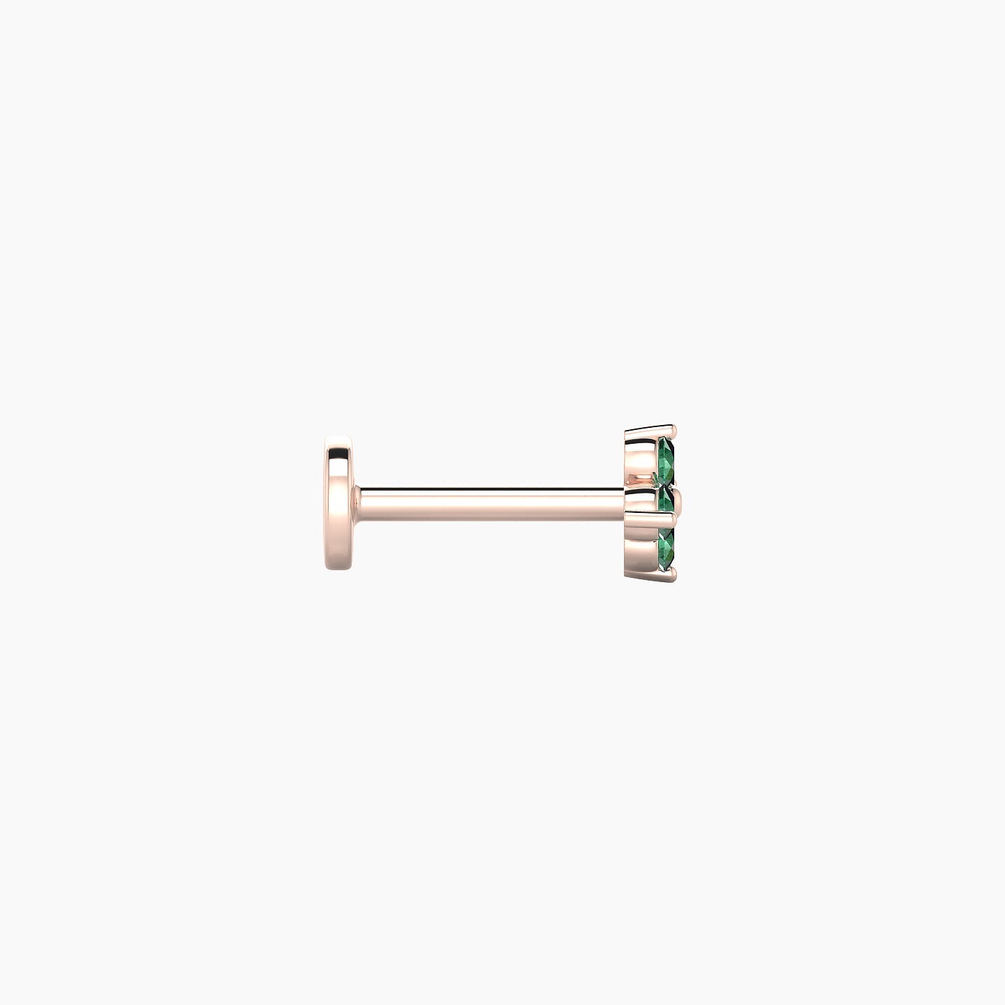 Eris | 18k Rose Gold 6.5 mm 4.5 mm Flower Emerald Piercing