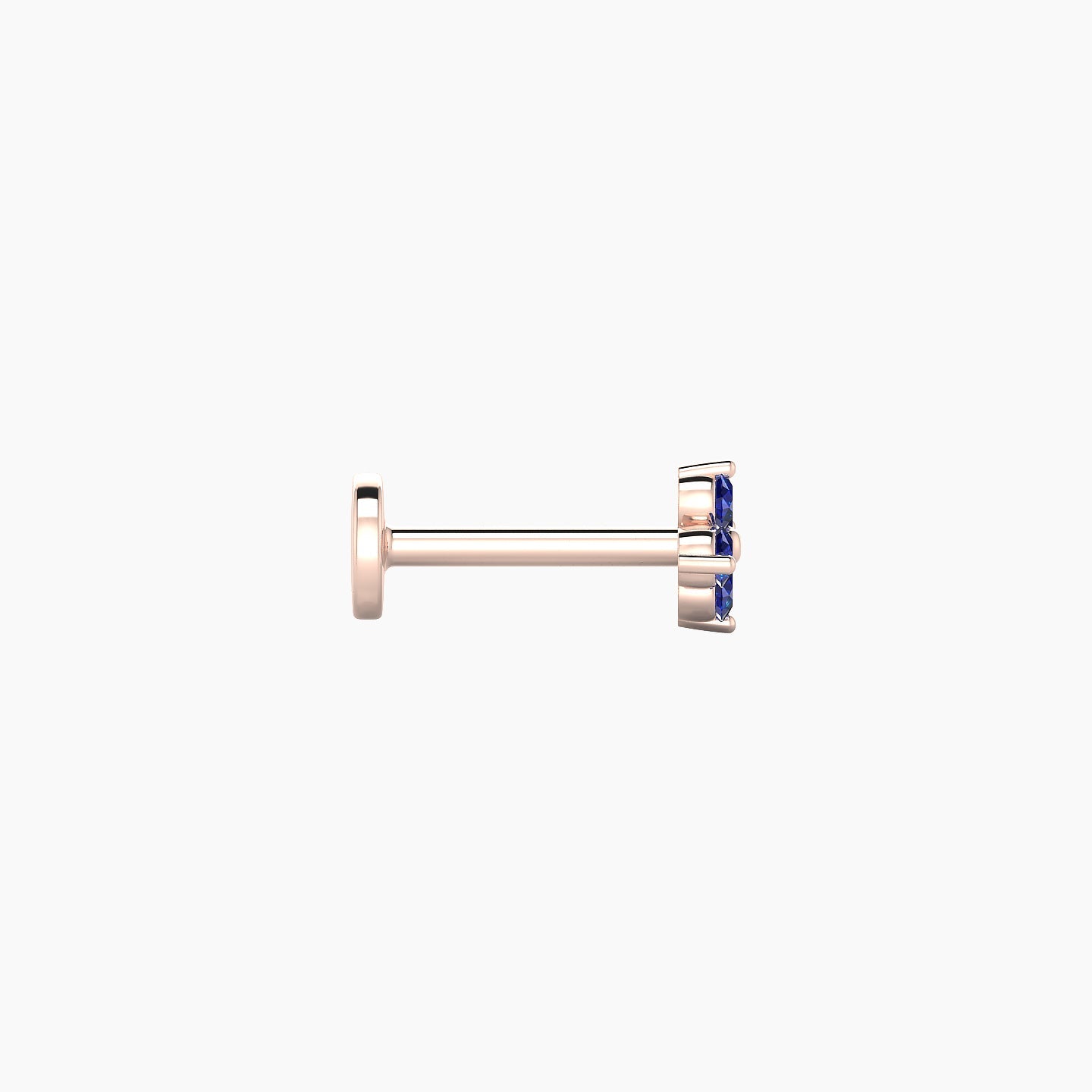 Eris | 18k Rose Gold 6.5 mm 4.5 mm Flower Sapphire Piercing