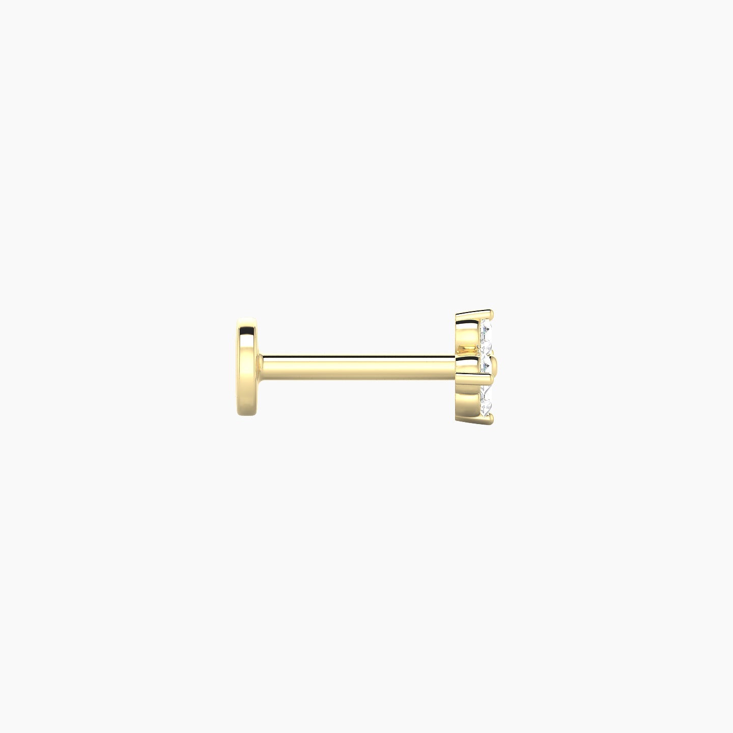 Eris | 18k Yellow Gold 4.5 mm 6.5 mm Flower Diamond Piercing