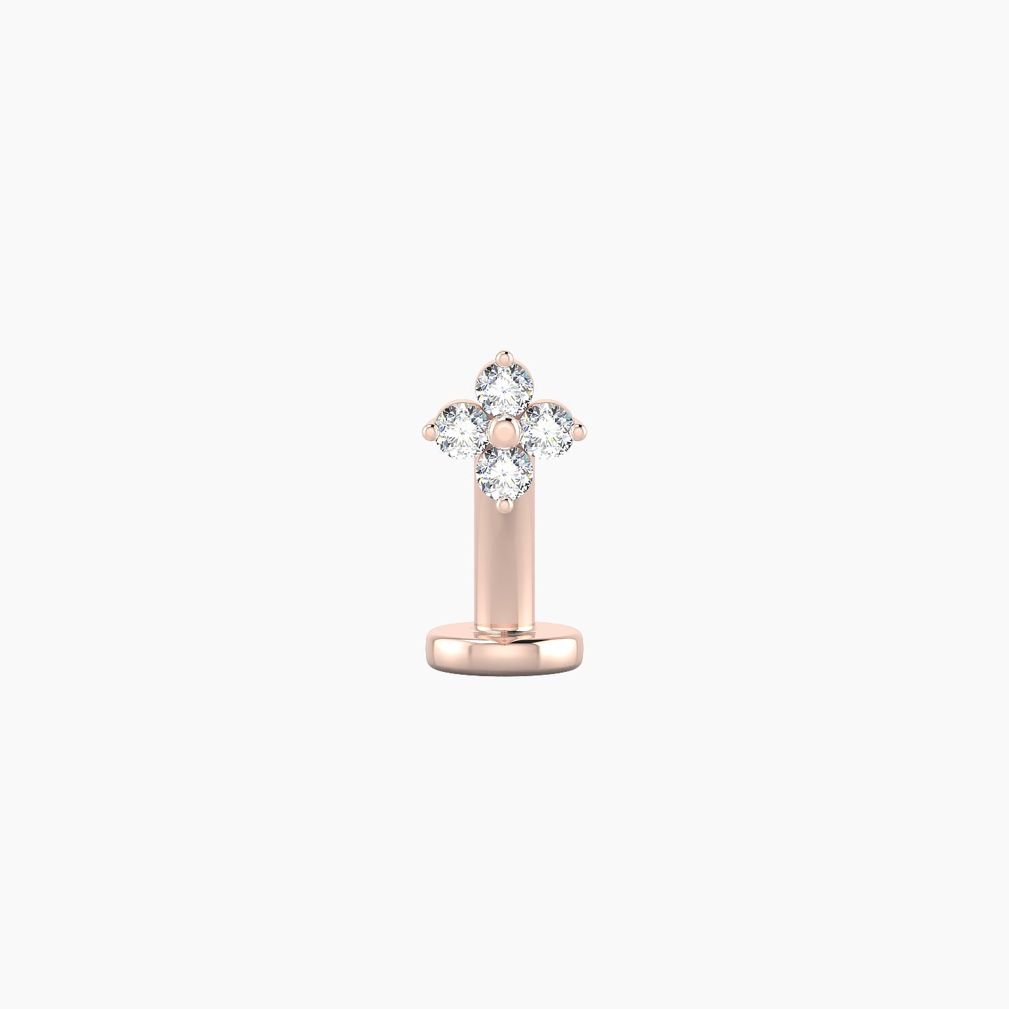 Eris | 18k Rose Gold 4.5 mm 8 mm Flower Diamond Floating Navel Piercing