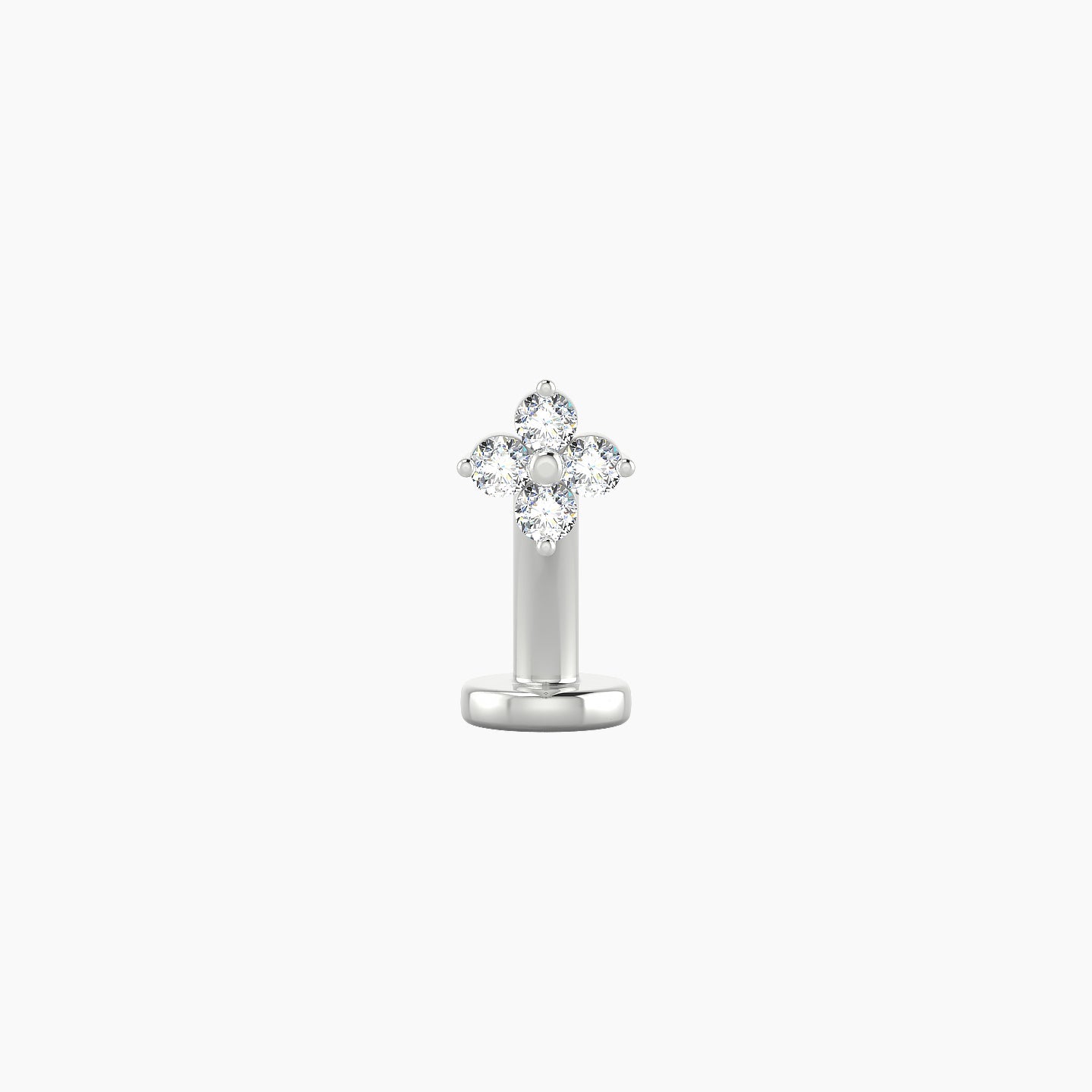 Eris | 18k White Gold 4.5 mm 8 mm Flower Diamond Floating Navel Piercing