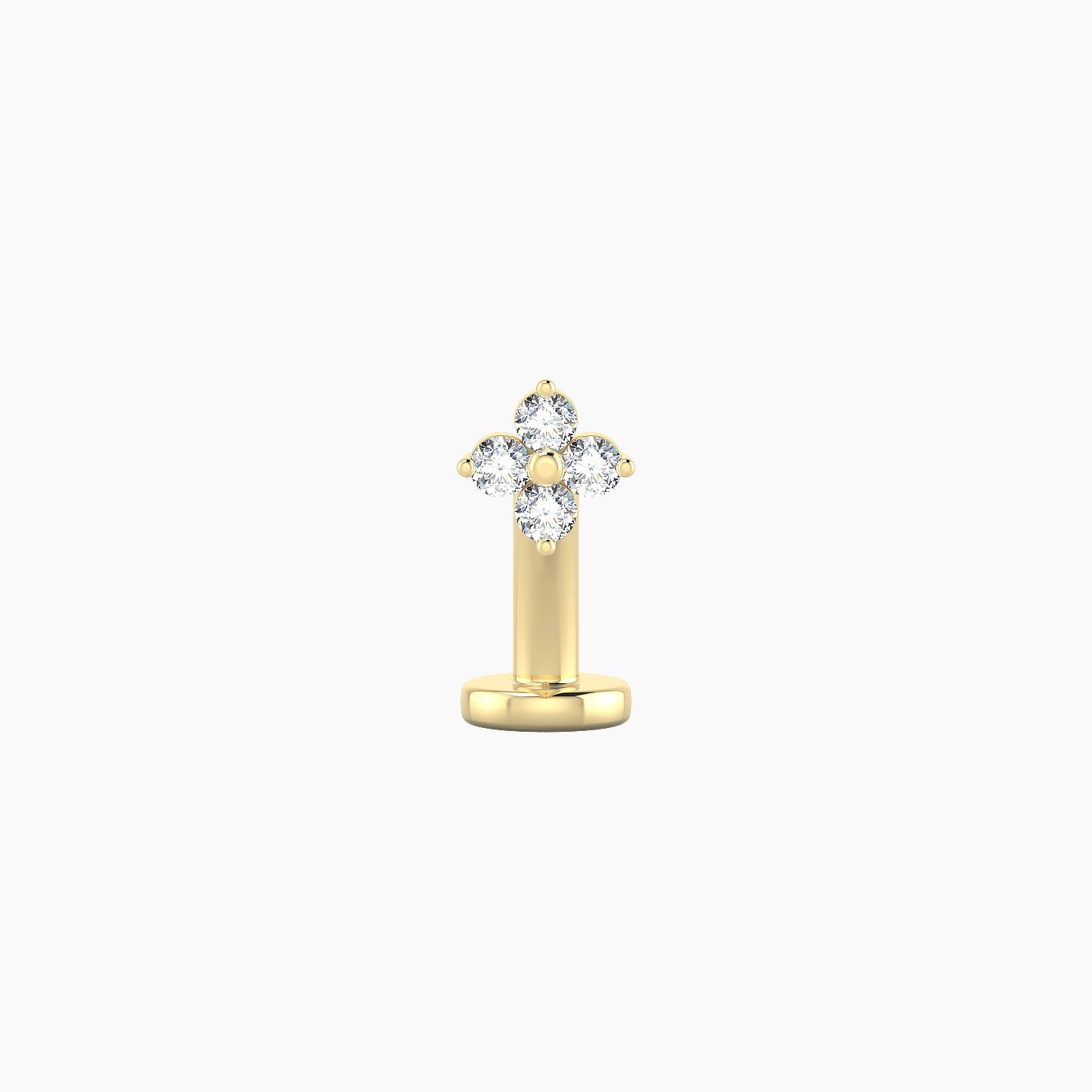 Eris | 18k Yellow Gold 4.5 mm 8 mm Flower Diamond Floating Navel Piercing