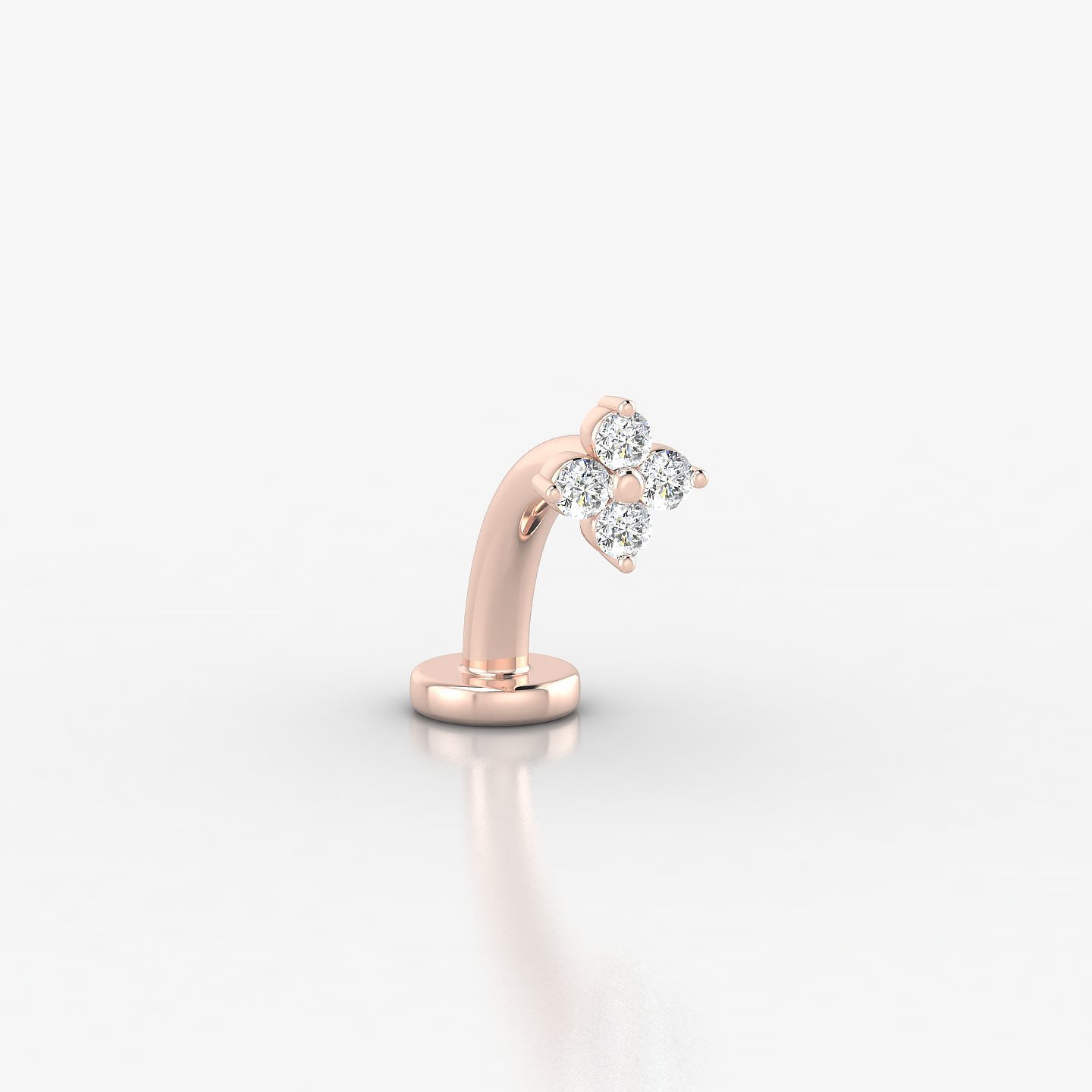 Eris | 18k Rose Gold 4.5 mm 8 mm Flower Diamond Floating Navel Piercing